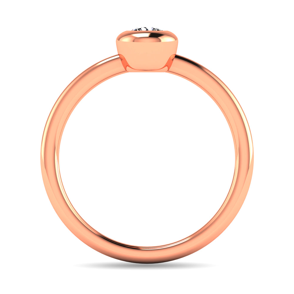 Diamond 1/10 Ct Tw Bezel Set Ring In 10K Rose Gold