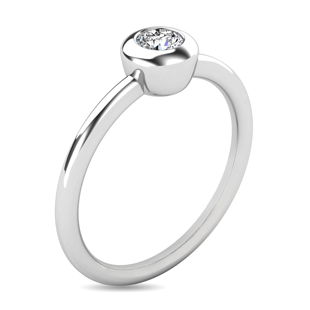 Diamond 1/10 Ct Tw Bezel Set Ring In 10K White Gold