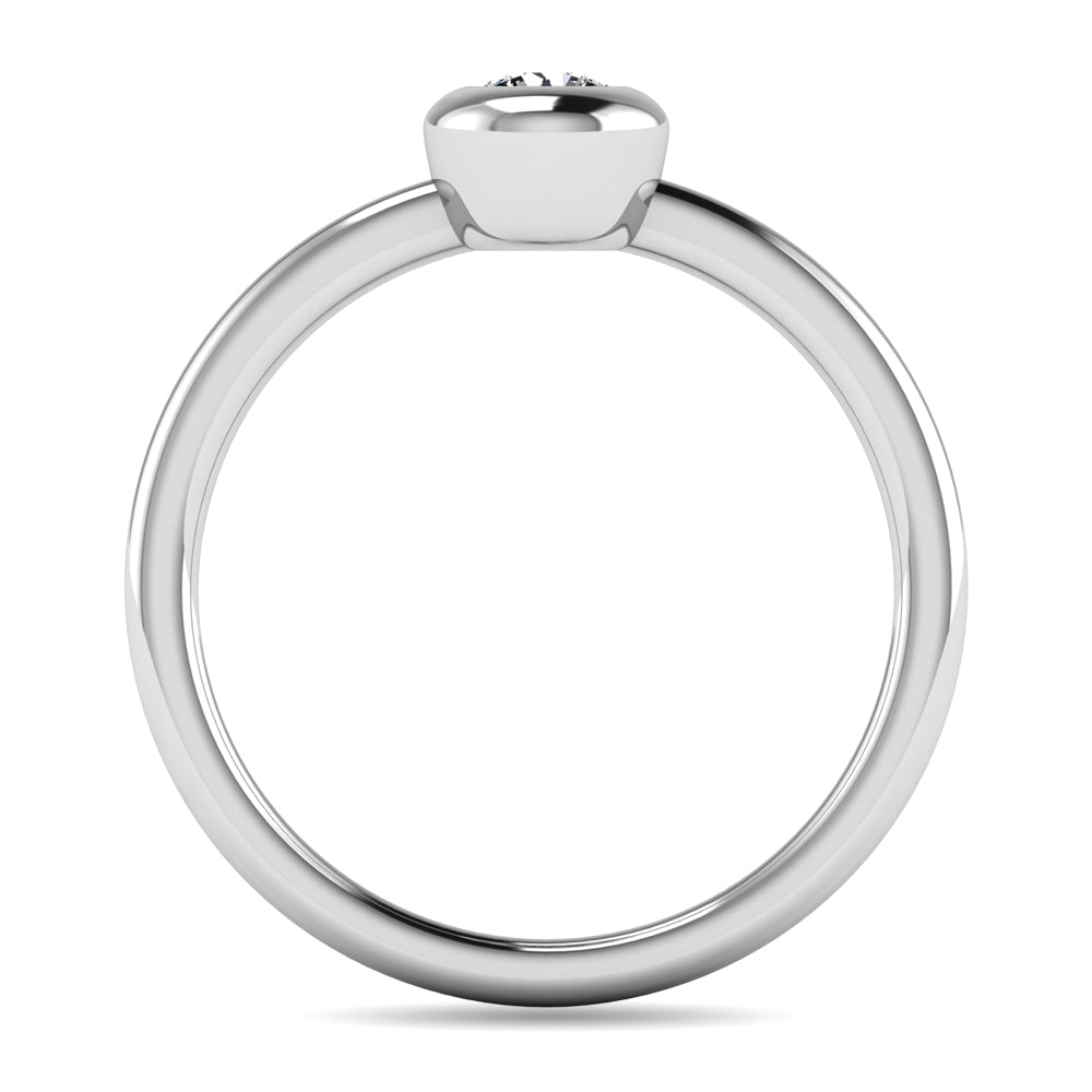 Diamond 1/10 Ct Tw Bezel Set Ring In 10K White Gold
