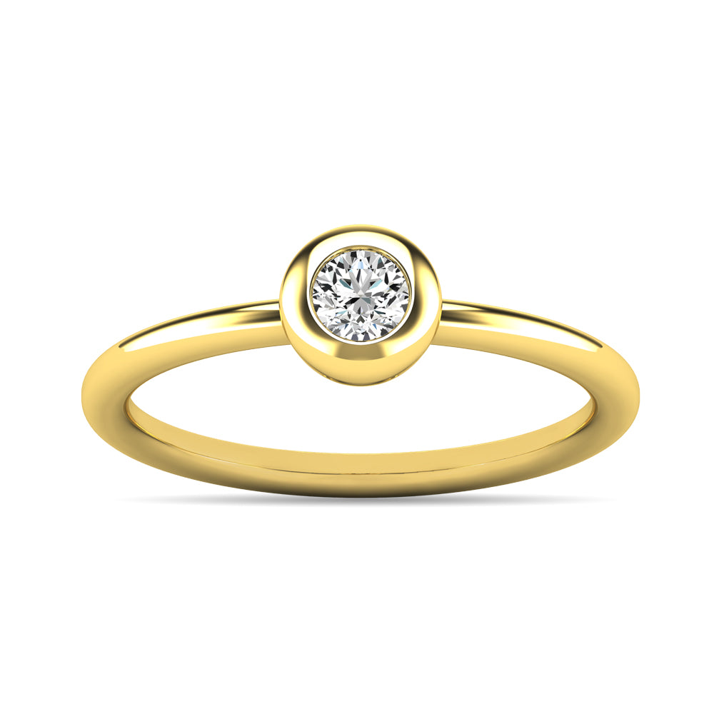 Diamond 1/10 Ct Tw Bezel Set Ring In 10K Yellow Gold