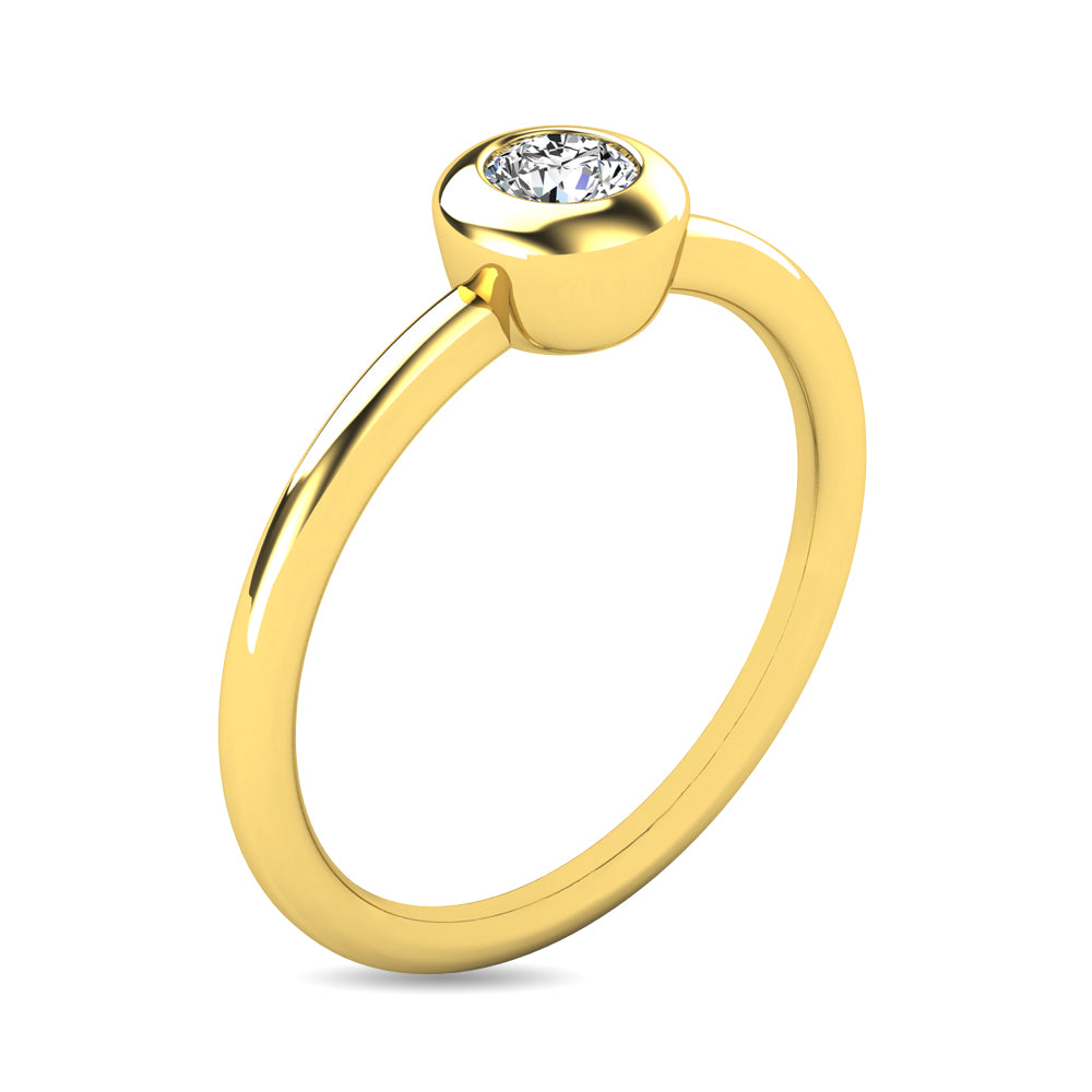 Diamond 1/10 Ct Tw Bezel Set Ring In 10K Yellow Gold