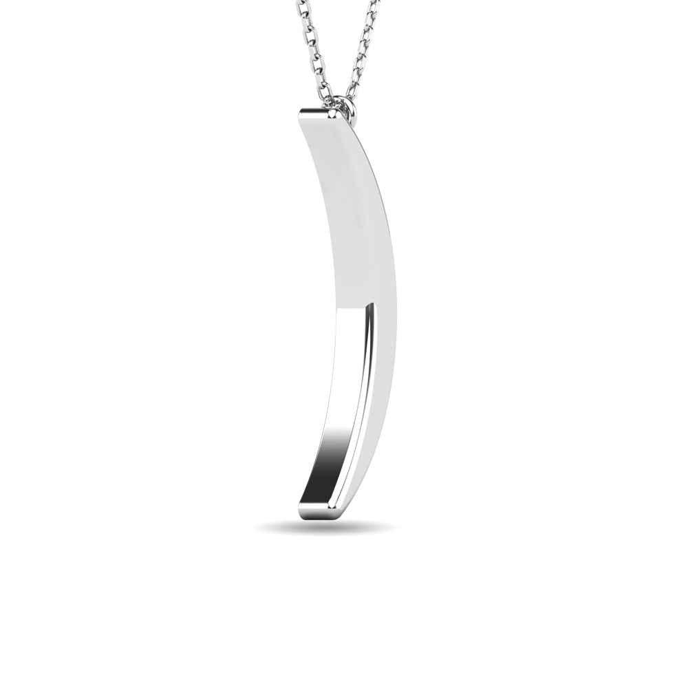 Diamond 1/6 Ct Tw Cresent Pendant In 10K White Gold