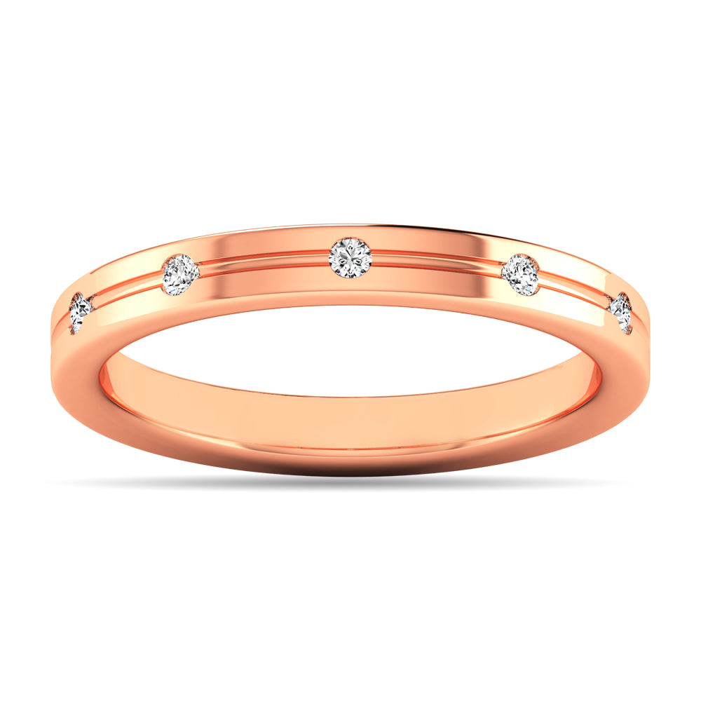 Diamond 1/20 Ct Tw Rount Cut Band In 14K Rose Gold