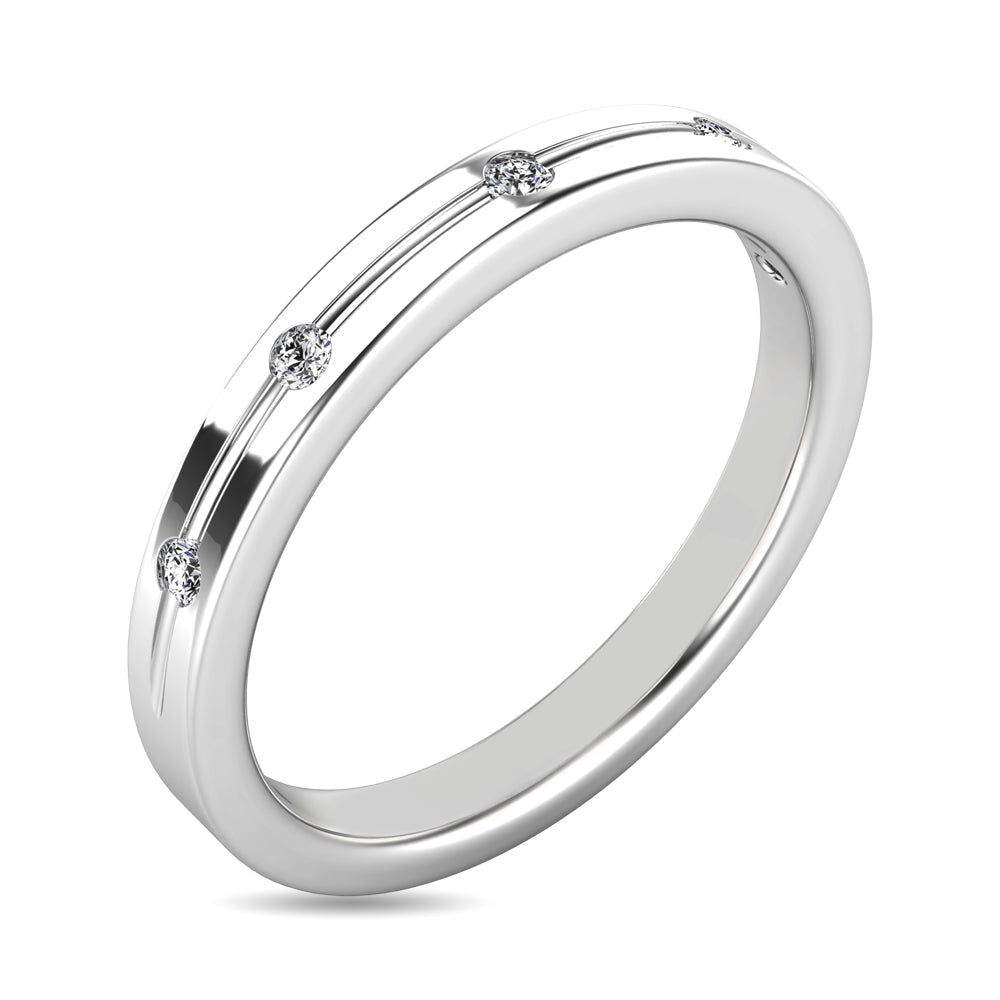 Diamond 1/6 Ct Tw Rount Cut Band In 14K White Gold