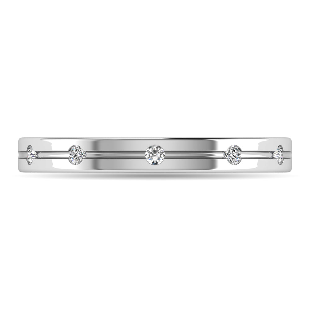 Diamond 1/6 Ct Tw Rount Cut Band In 14K White Gold