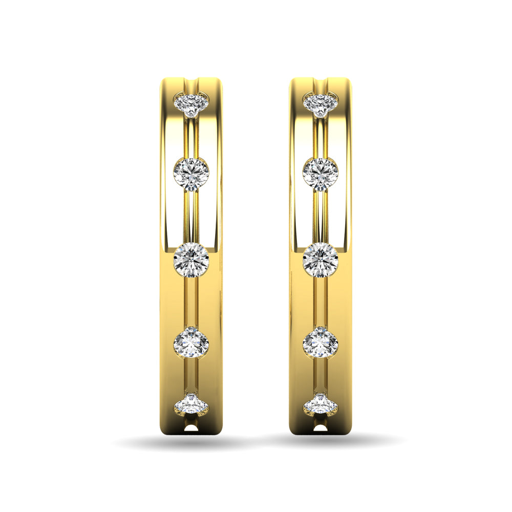 Diamond 1/6 Ct Tw Rount Cut Earrings In 14K Yellow Gold