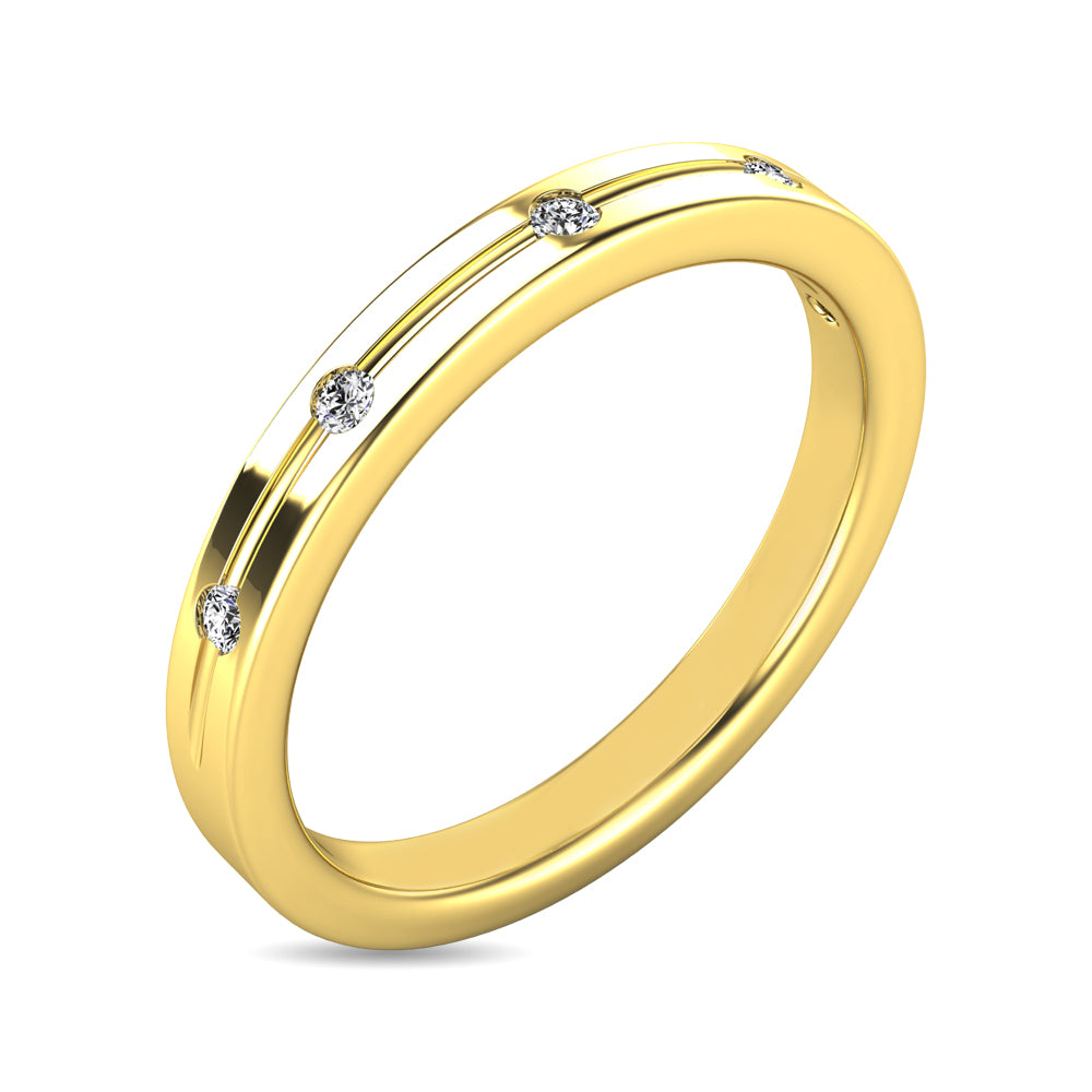 Diamond 1/20 Ct Tw Rount Cut Band In 14K Yellow Gold