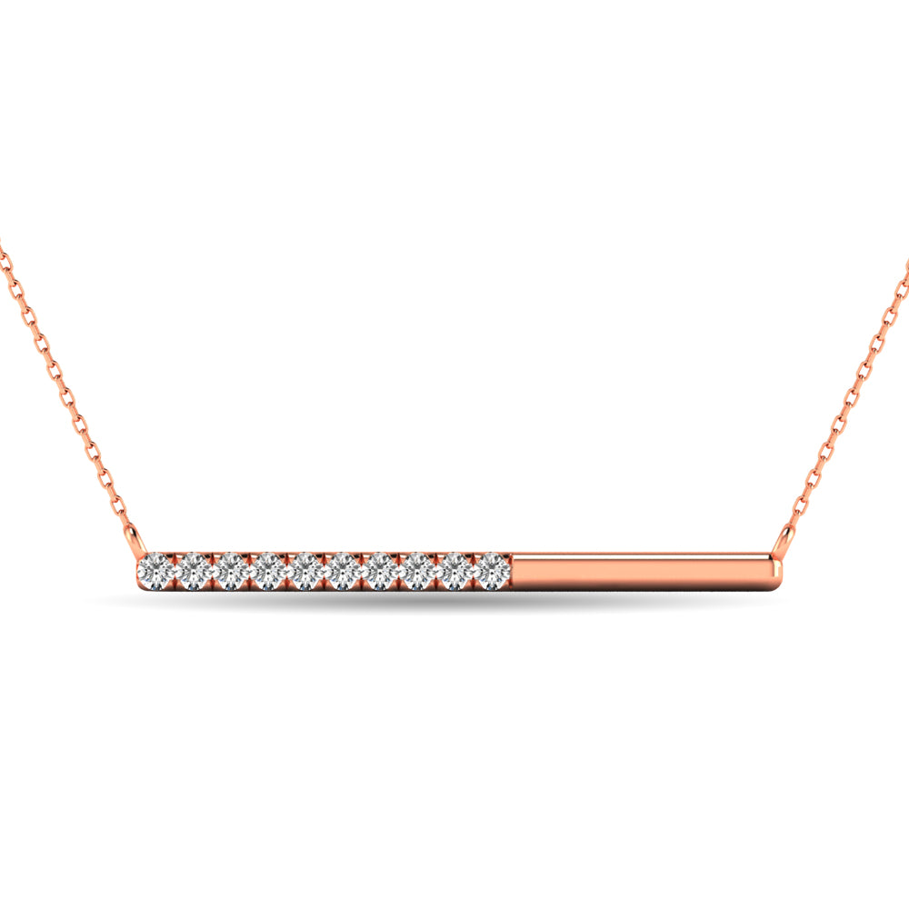 Diamond 1/6 Ct Tw Diamline Necklace In 10K Rose Gold