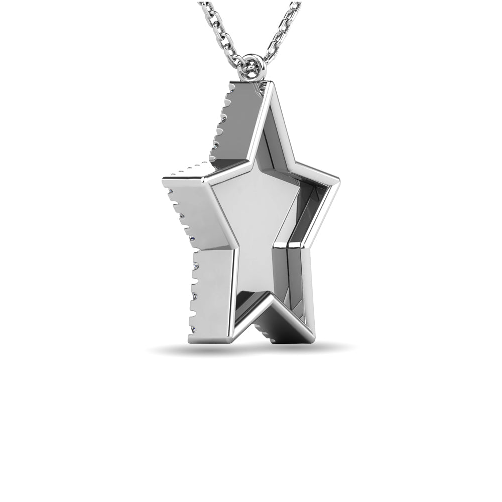 Diamond 1/8 Ct Tw Star Pendant In 10K White Gold