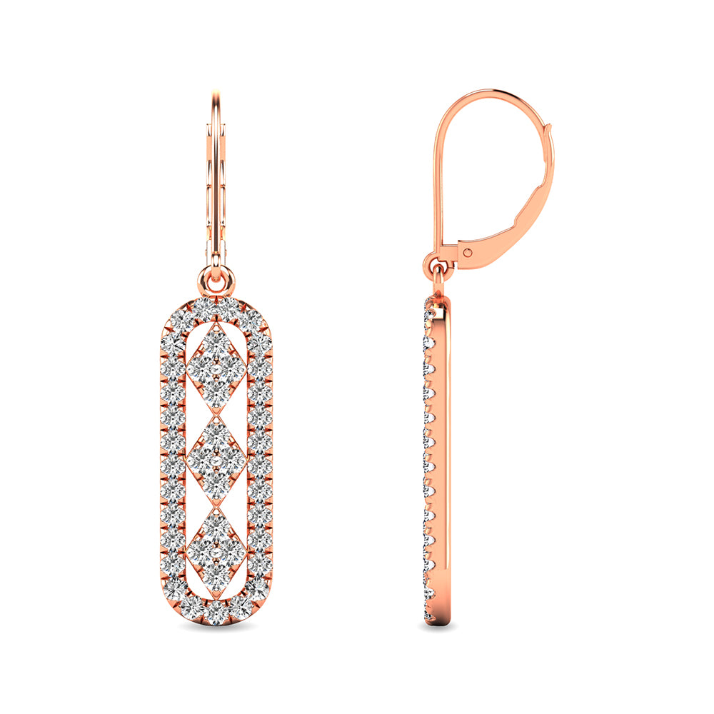 Diamond 7/8 Ct Tw Fashion Earrings In 10K Rose Gold