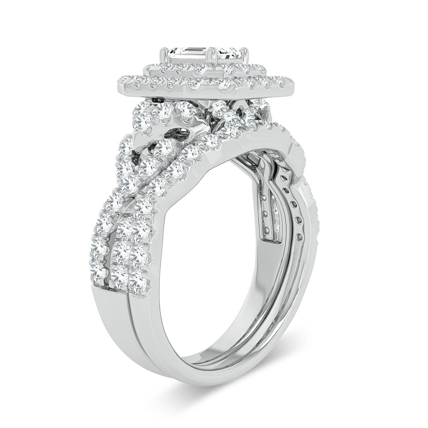 14K White Gold Elegant 2.00Ct Diamond Ring