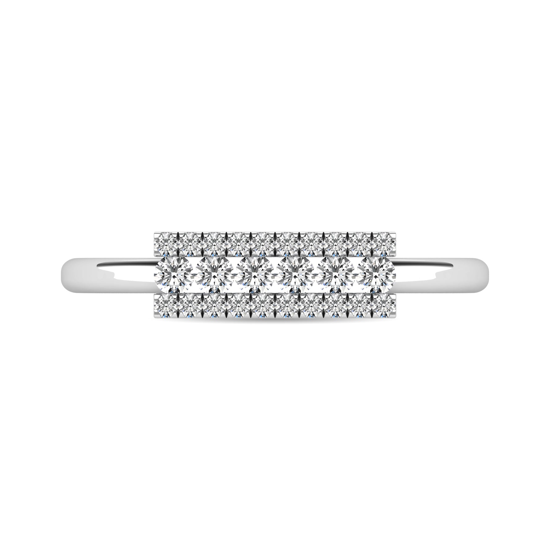 Diamond 1/4 ct tw Bar Ring in 14K White Gold