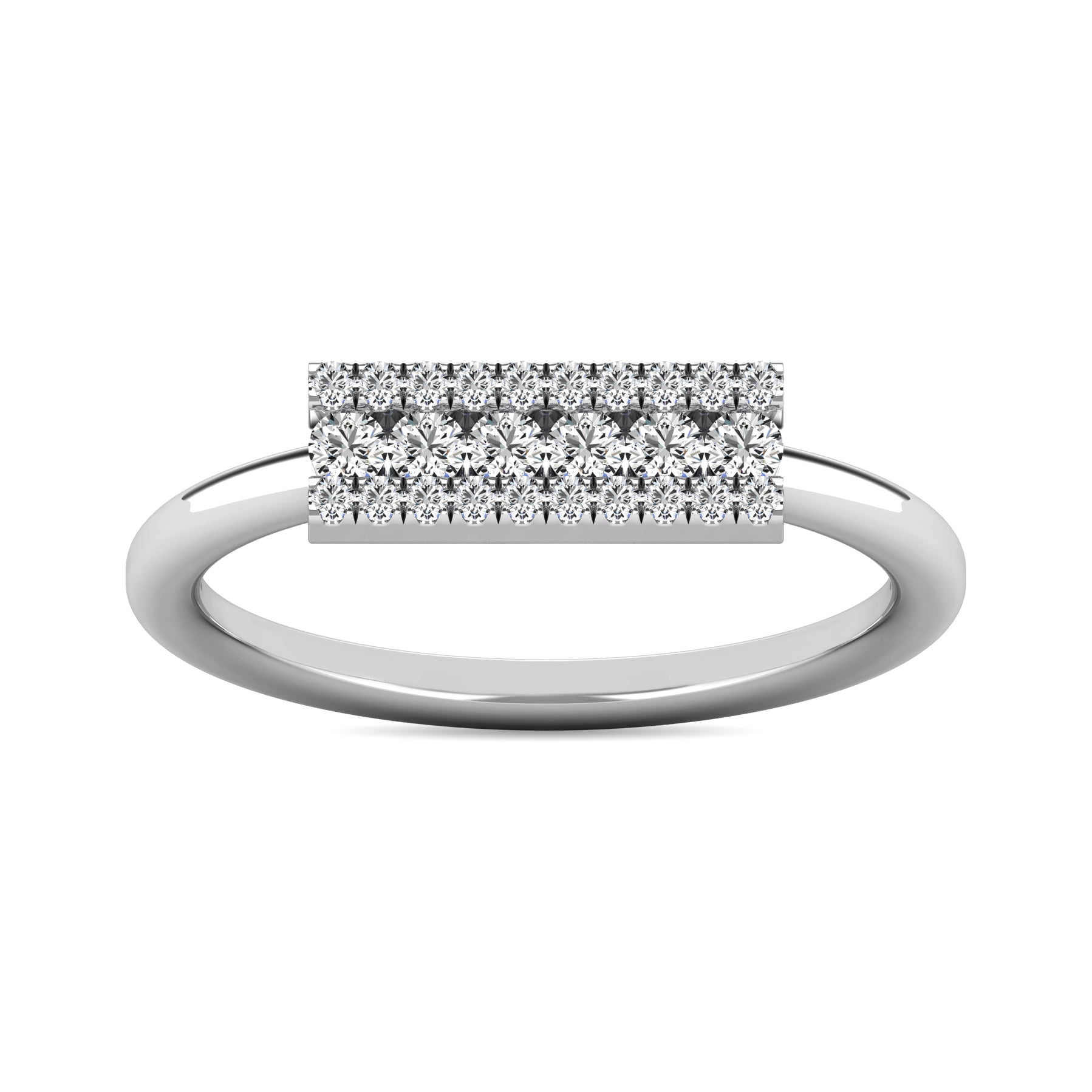 Diamond 1/4 ct tw Bar Ring in 14K White Gold