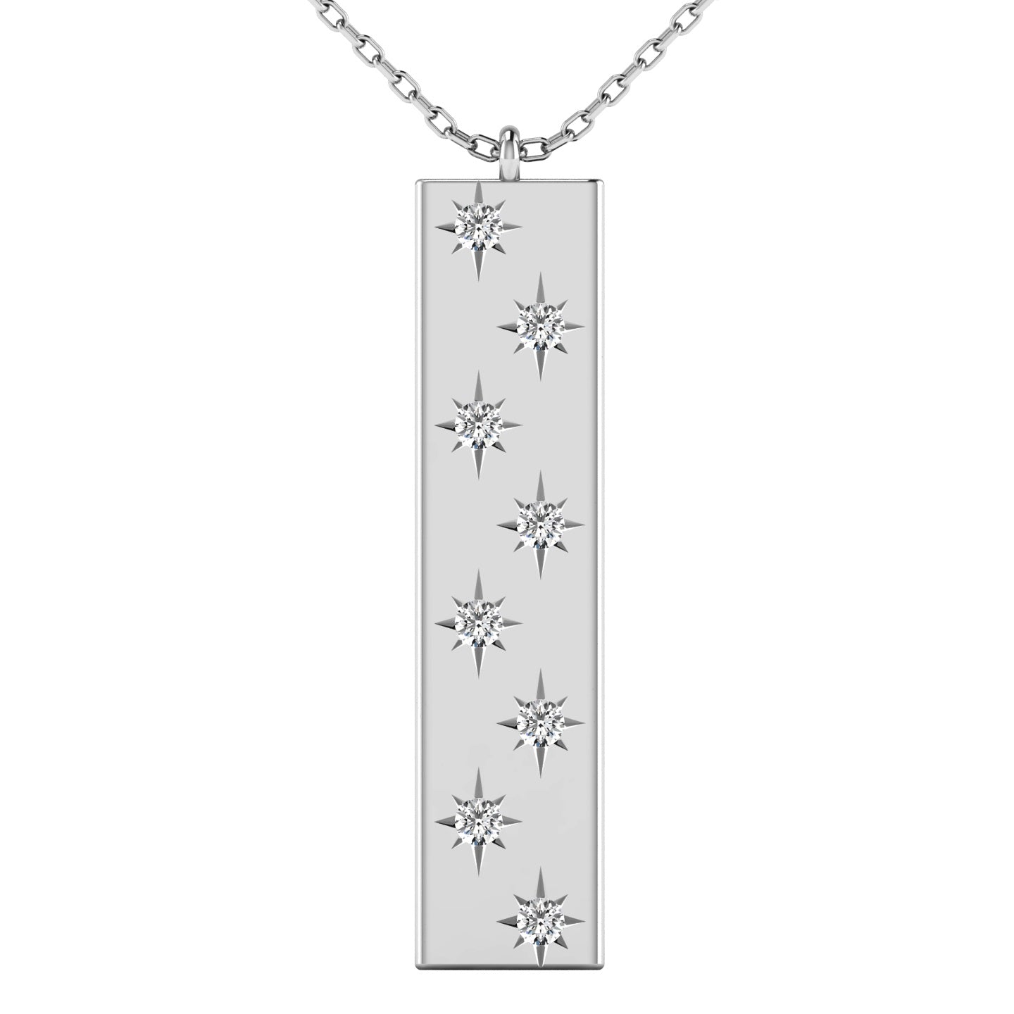 Diamond 1/8 Ct Tw Bar Pendant In 14K White Gold