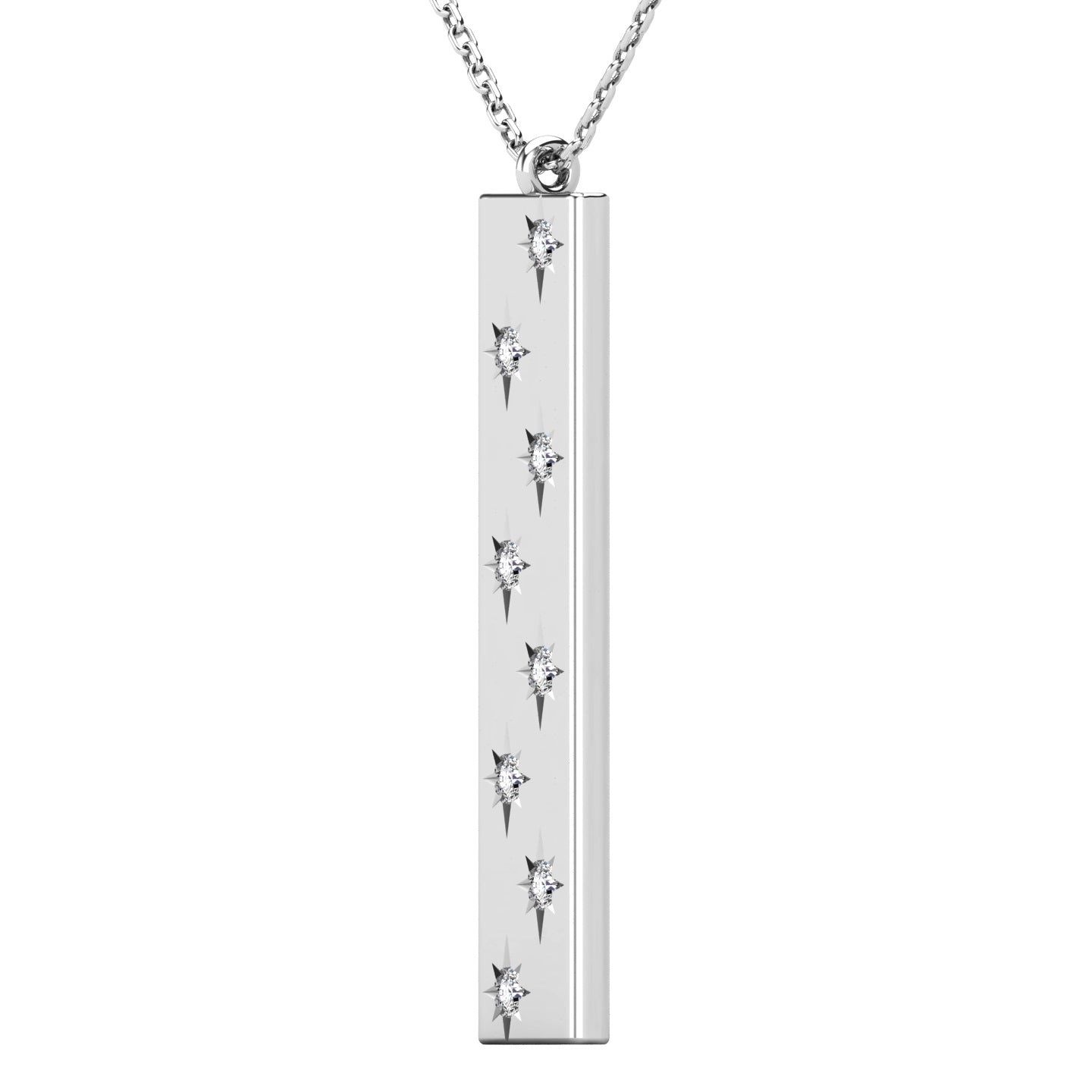 Diamond 1/8 ct tw Bar Pendant in 14K White Gold