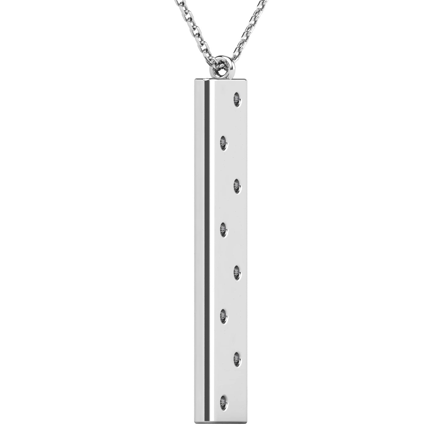 Diamond 1/8 ct tw Bar Pendant in 14K White Gold
