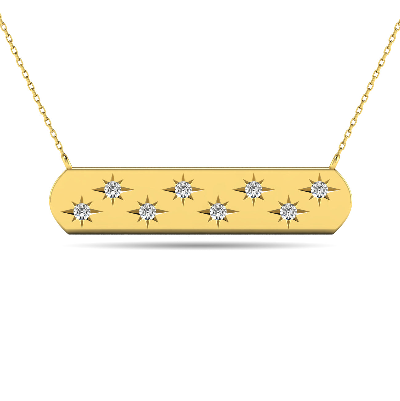 Diamond 1/8 Ct Tw Bar Pendant In 14K Yellow Gold