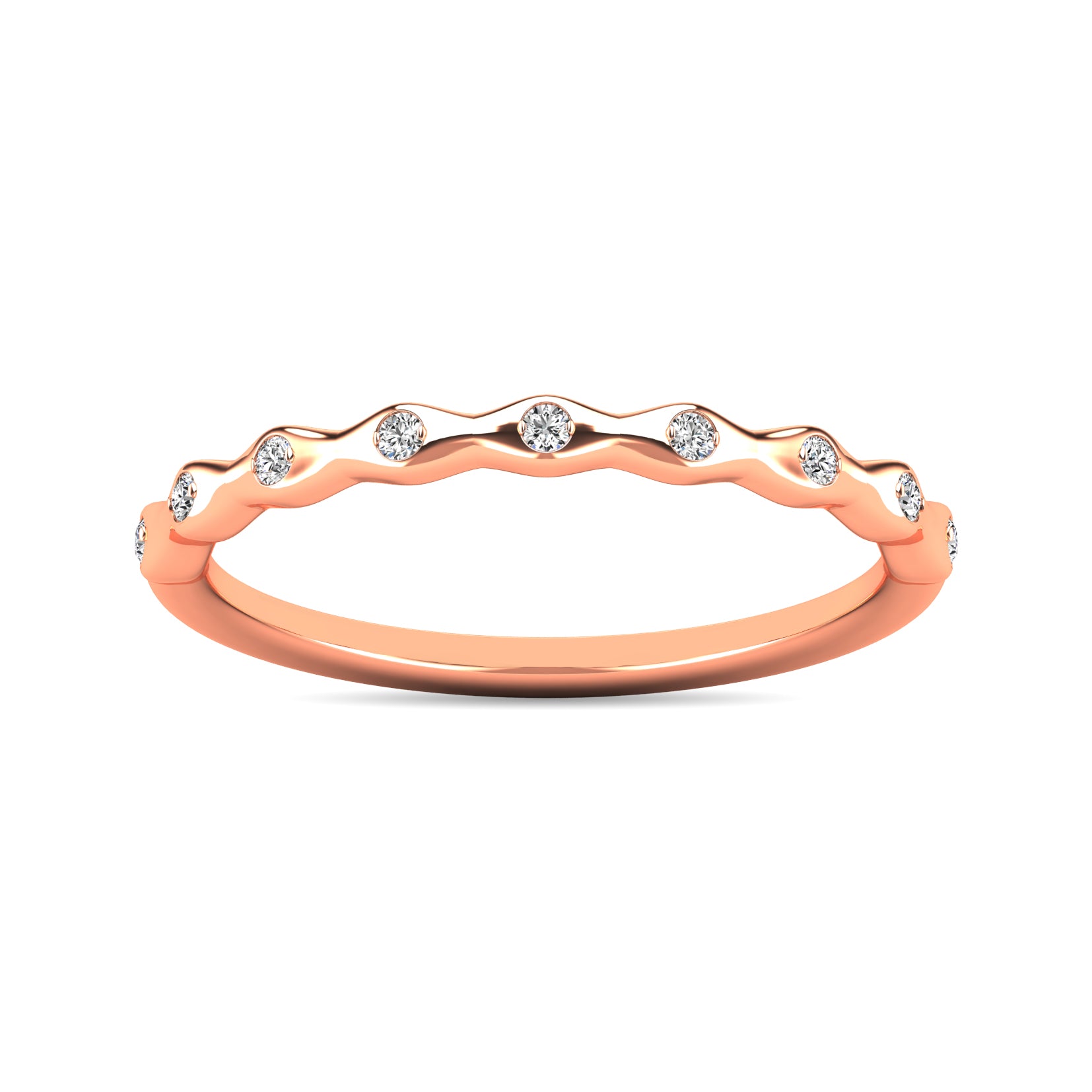 Diamond 1/10 Ct Tw Stackable Ring In 14K Rose Gold