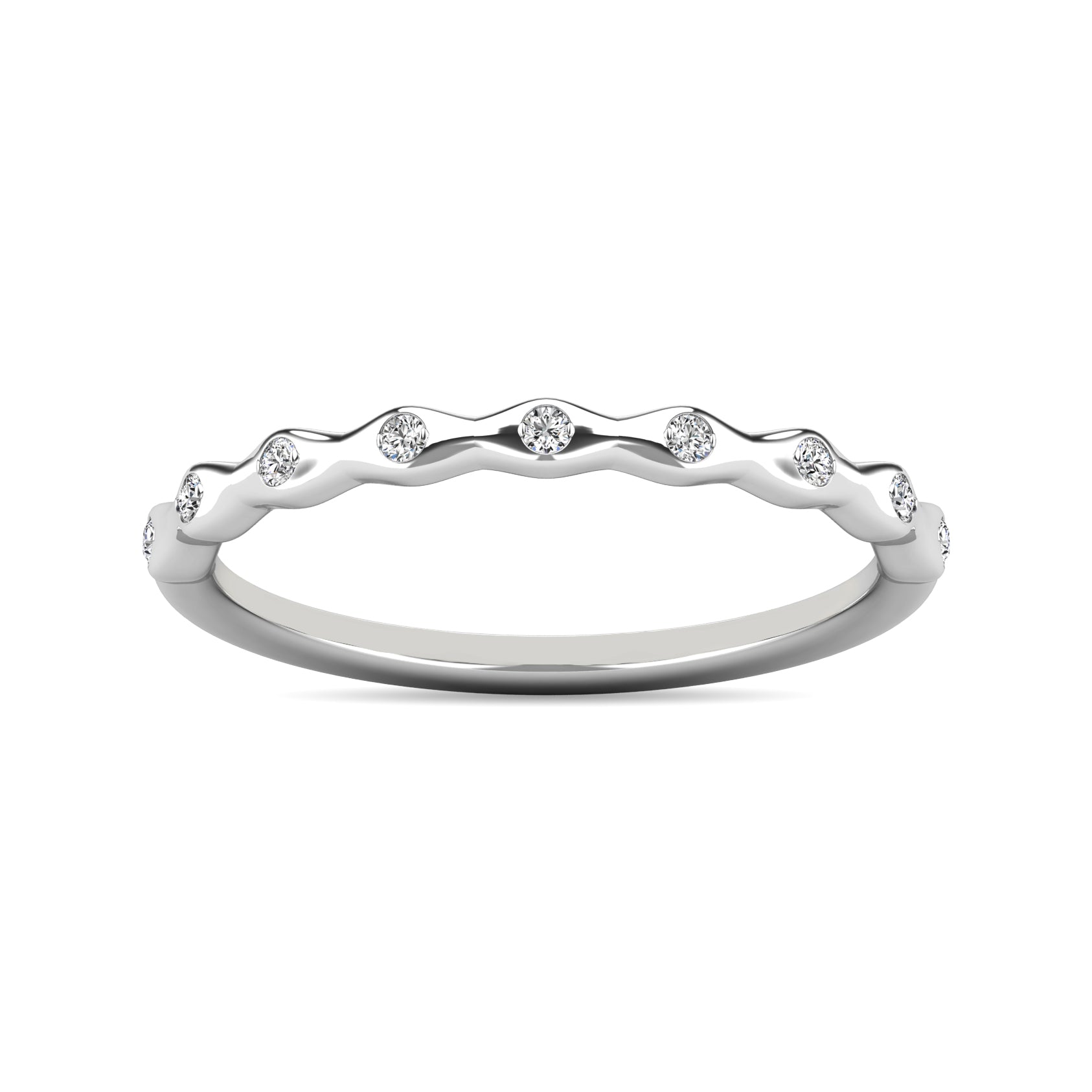 Diamond 1/10 Ct Tw Stackable Ring In 14K White Gold
