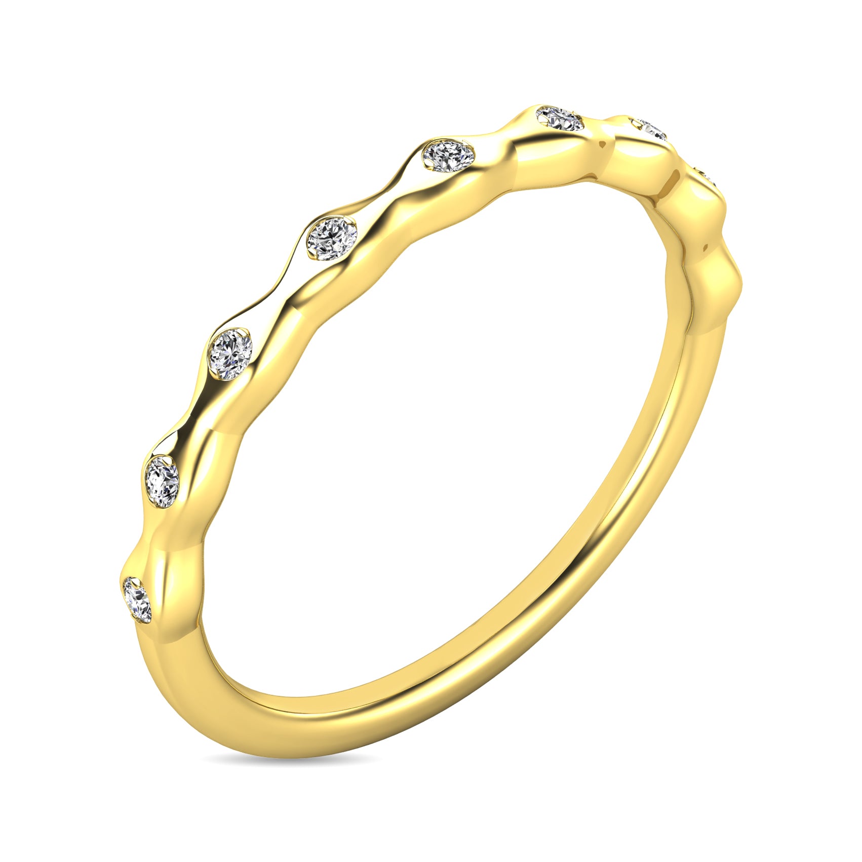 Diamond 1/10 Ct Tw Stackable Ring In 10K Yellow Gold