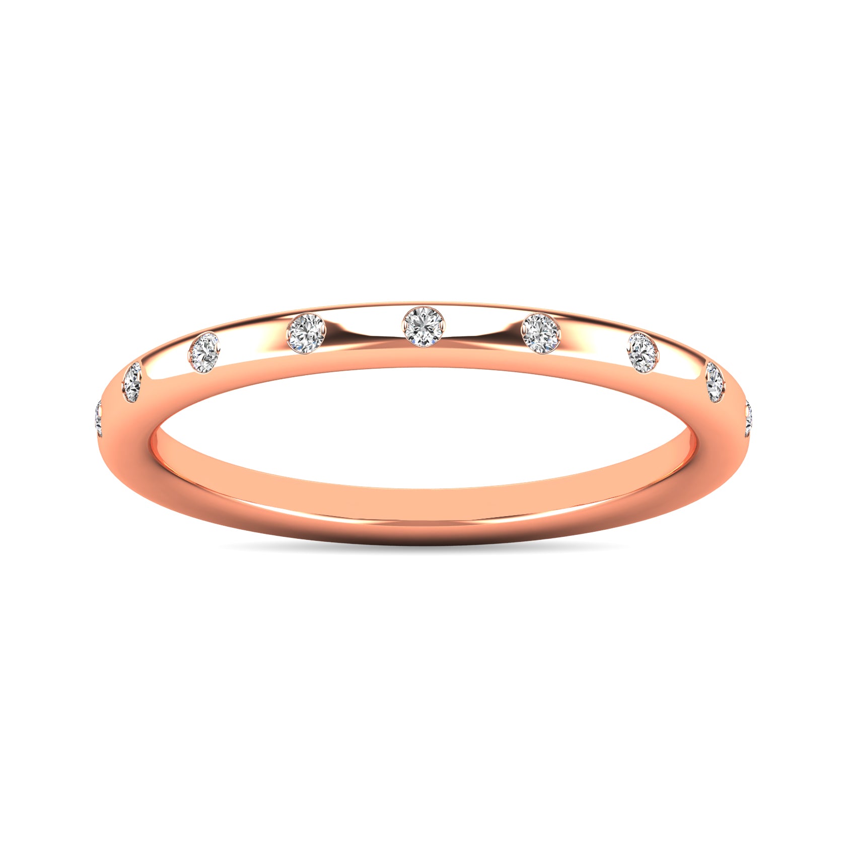 Diamond 1/10 Ct Tw Stackable Ring In 14K Rose Gold