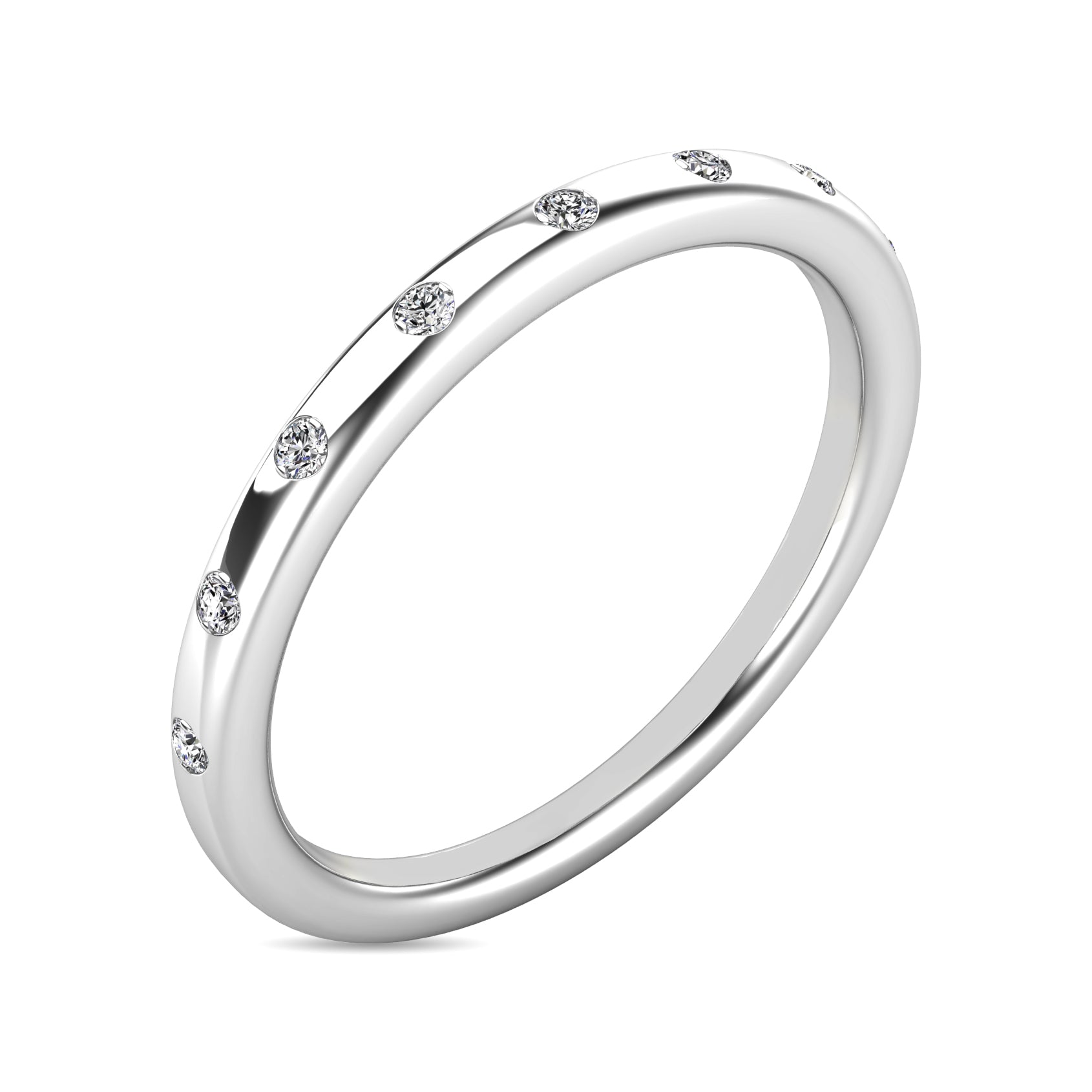 Diamond 1/10 Ct Tw Stackable Ring In 14K White Gold