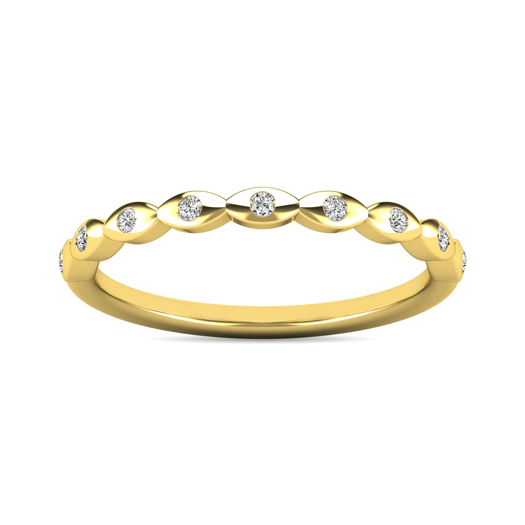 Diamond 1/10 Ct Tw Stackable Ring In 14K Yellow Gold