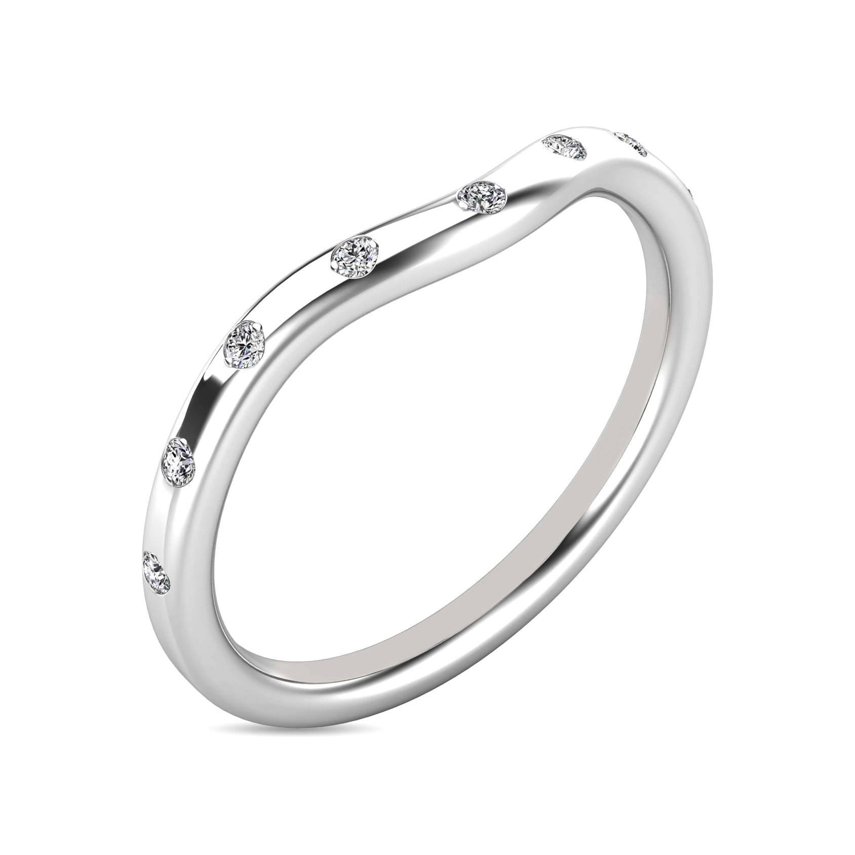Diamond 1/10 Ct Tw Stackable Ring In 10K White Gold