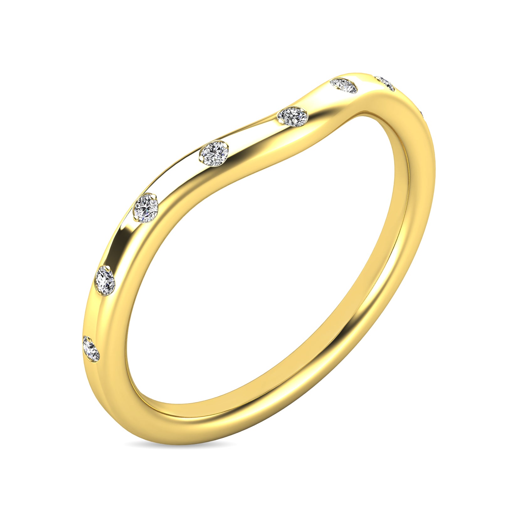 Diamond 1/10 Ct Tw Stackable Ring In 10K Yellow Gold