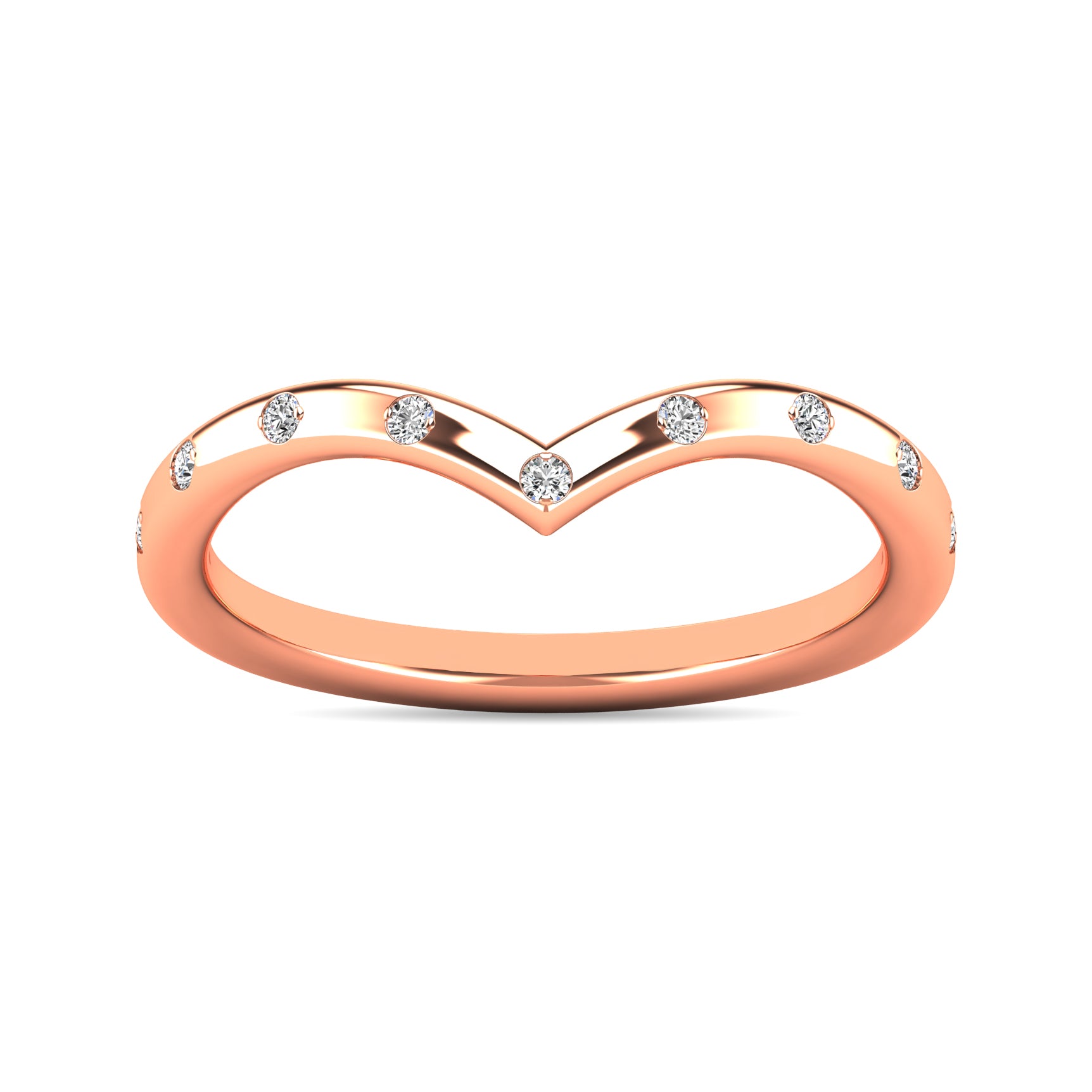 Diamond 1/10 Ct Tw Stackable Ring In 10K Rose Gold