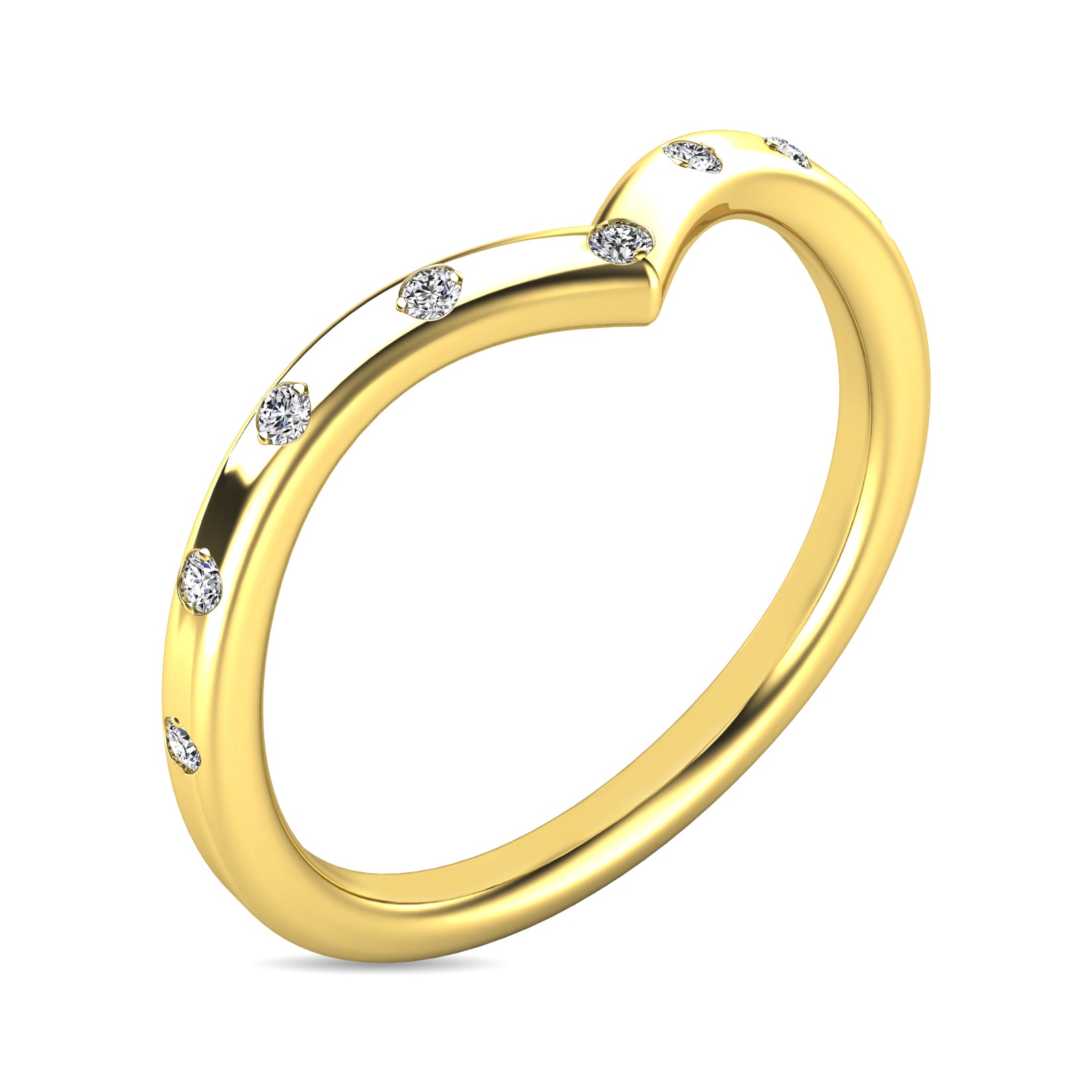 Diamond 1/10 Ct Tw Stackable Ring In 10K Yellow Gold