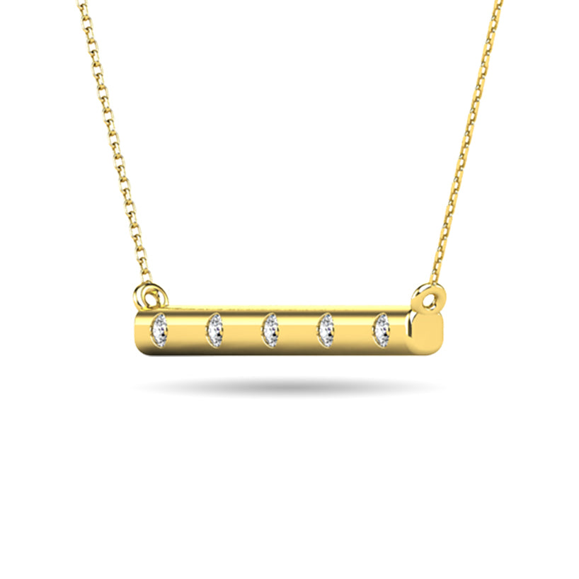 Diamond 1/20 Ct Tw Bar Necklace In 10K Yellow Gold