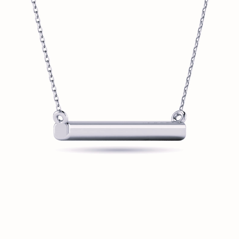 Diamond 1/20 Ct Tw Bar Necklace In 10K White Gold