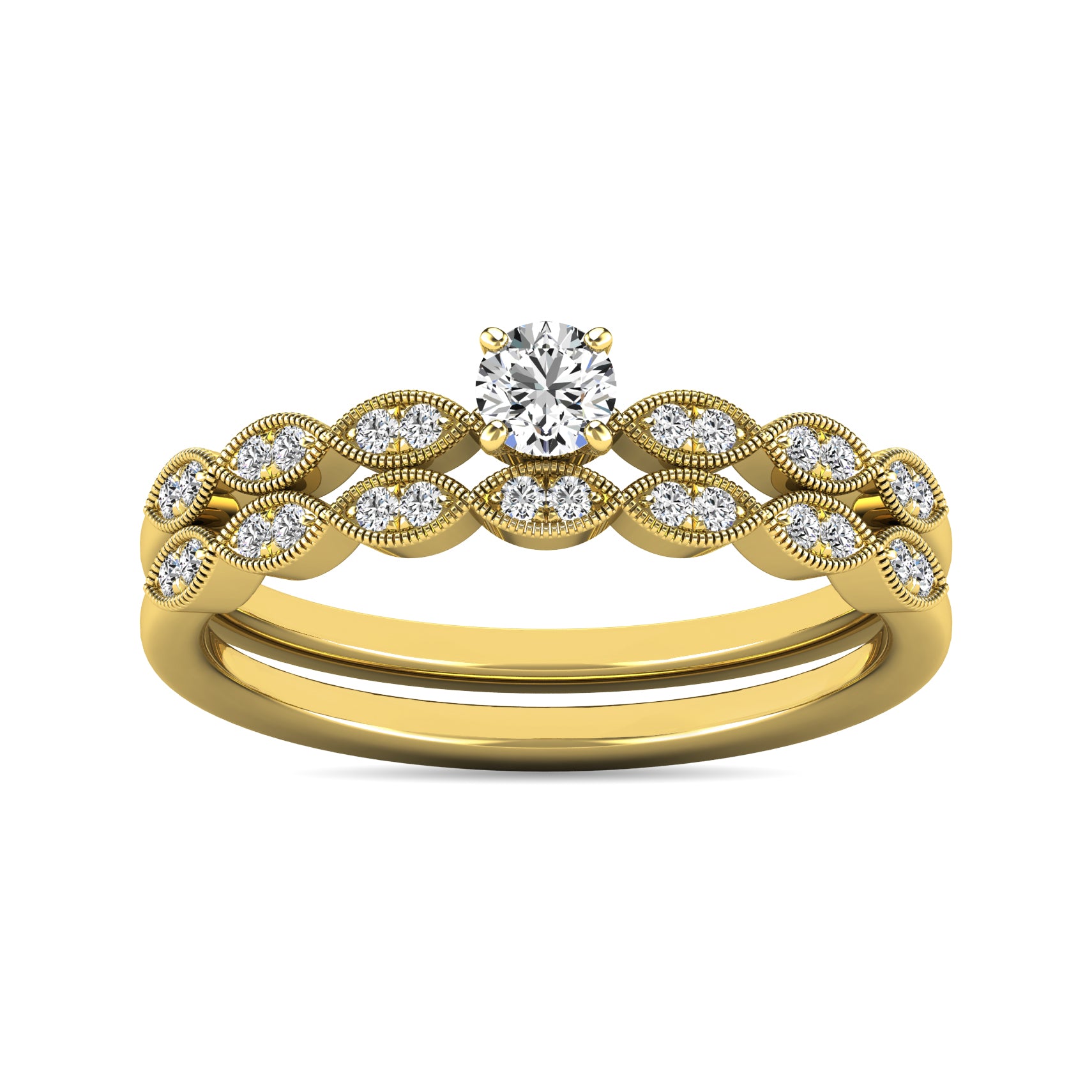Diamond 1/3 ct tw Bridal Ring in 10K Yellow Gold