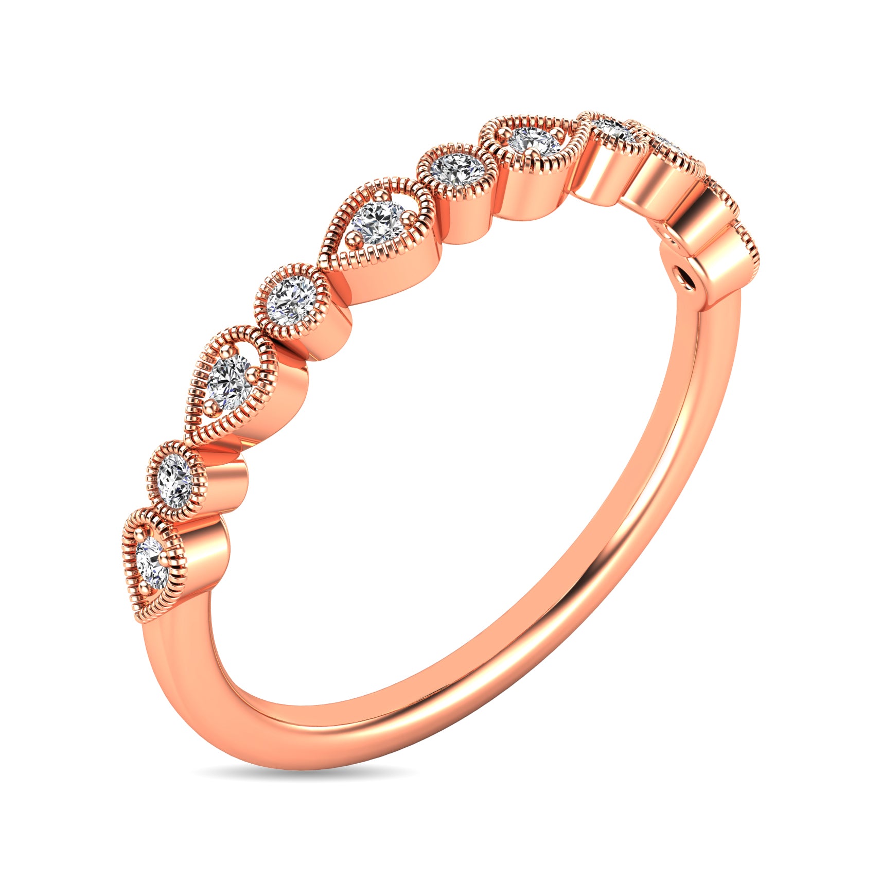 Diamond 1/10 Ct Tw Stackable Ring In 10K Rose Gold