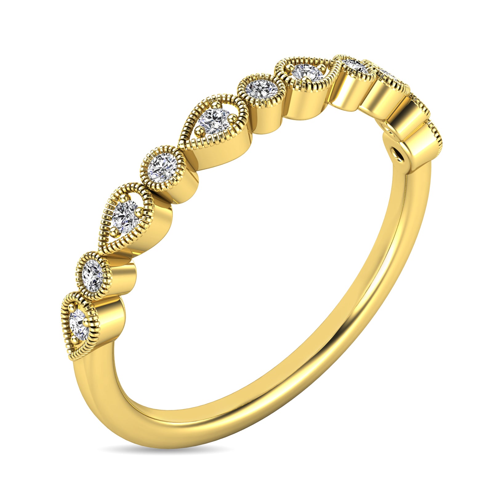 Diamond 1/10 Ct Tw Stackable Ring In 10K Yellow Gold