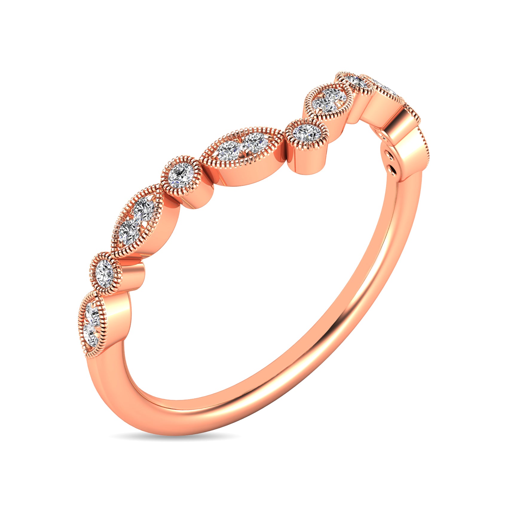 Diamond 1/10 Ct Tw Anniversary Band In 10K Rose Gold