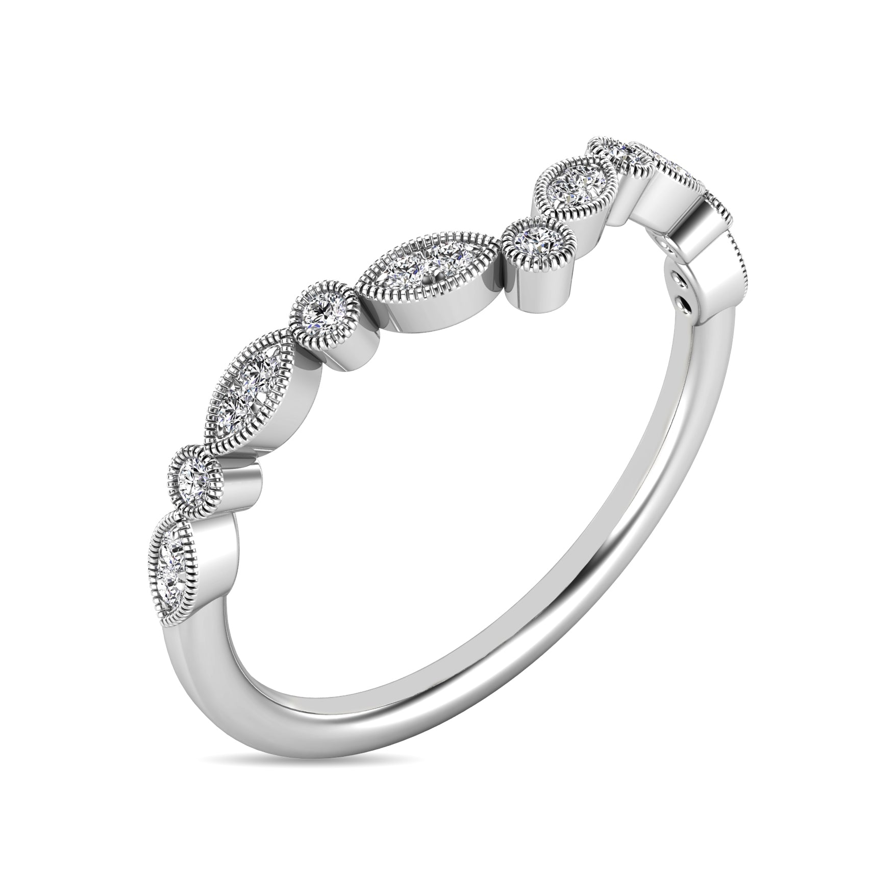 Diamond 1/10 Ct Tw Anniversary Band In 10K White Gold