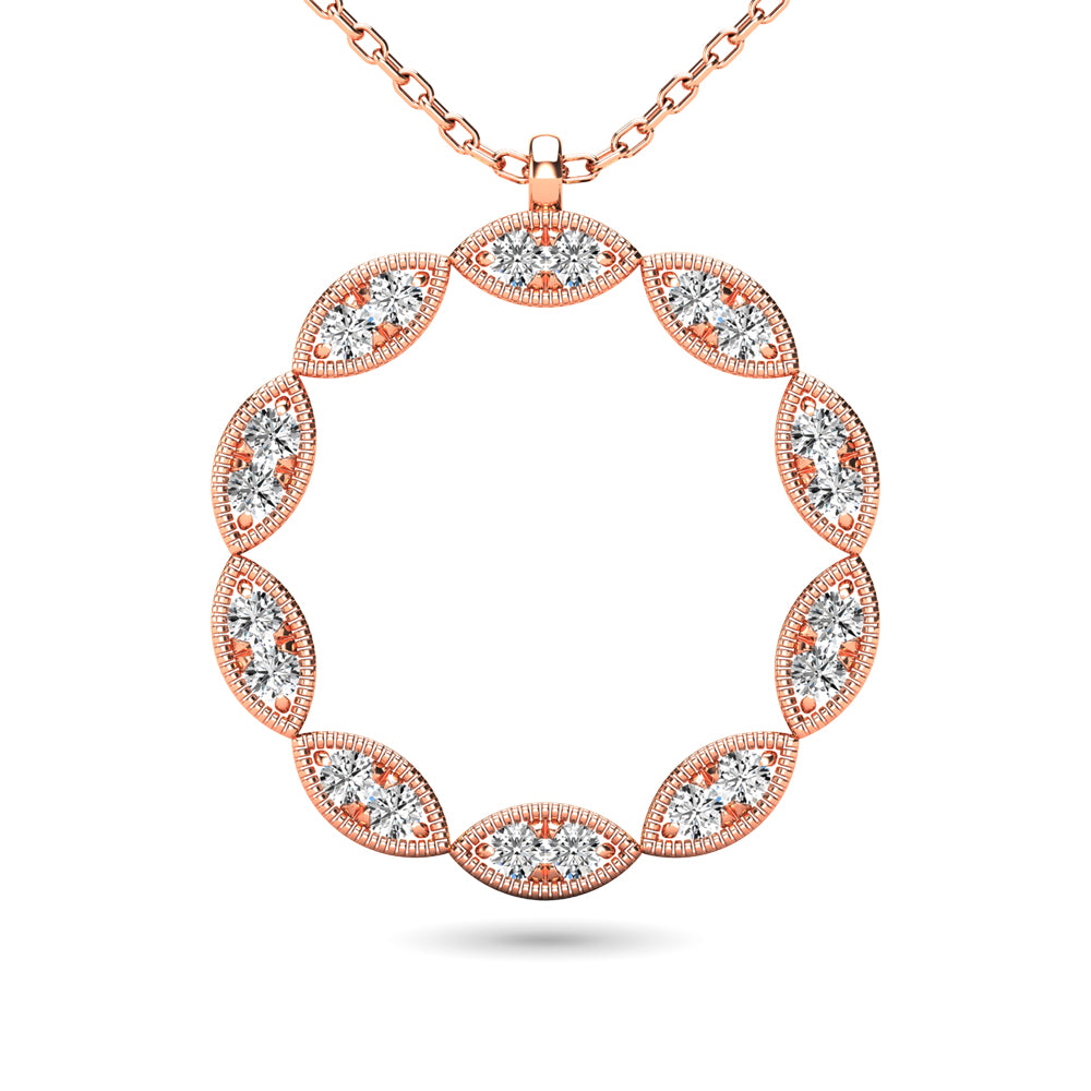 Diamond 1/10 Ct Tw Fashion Pendant In 10K Rose Gold