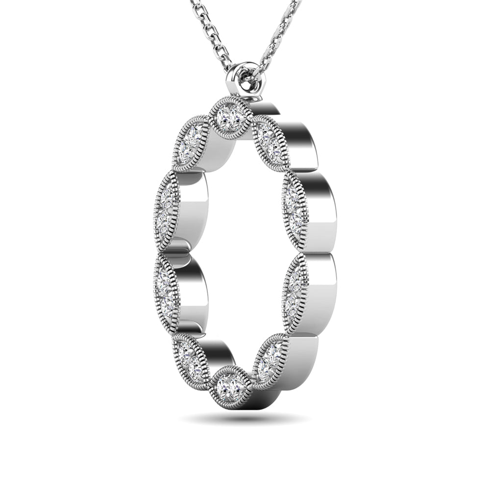 Diamond 1/10 Ct Tw Fashion Pendant In 10K White Gold