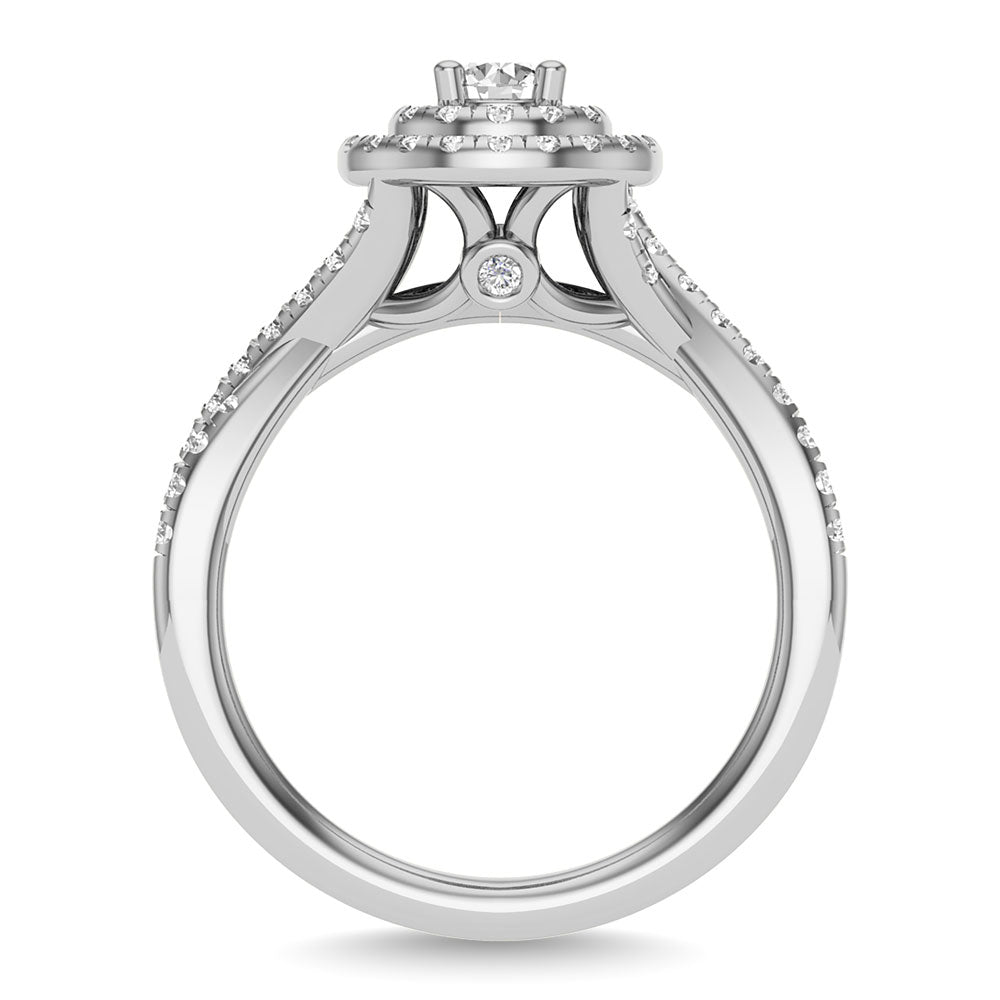 Diamond 1 Ct.Tw. Round Cut Bridal Ring In 14K White Gold