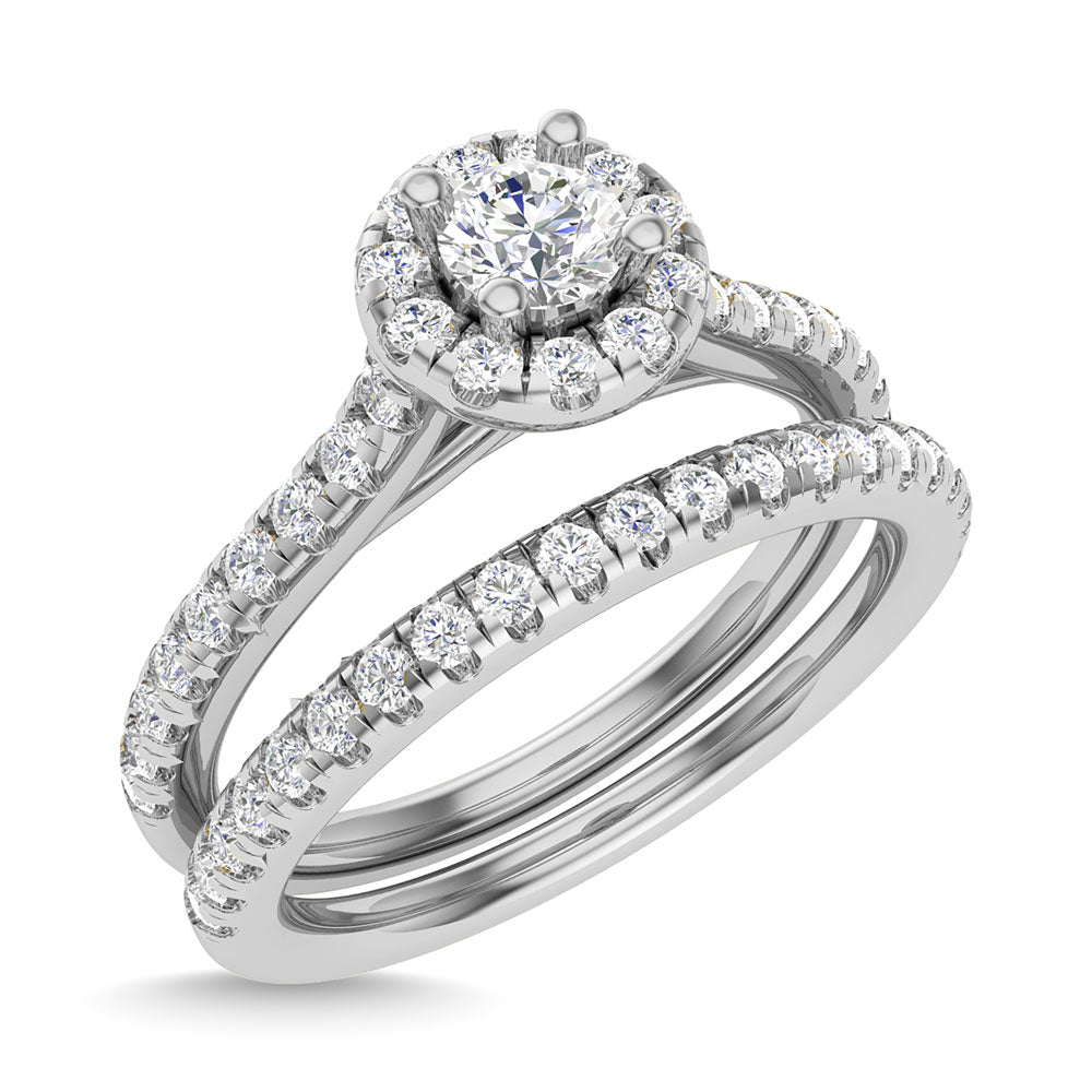 Diamond 3/4 Ct.Tw. Round Cut Bridal Ring In 14K White Gold