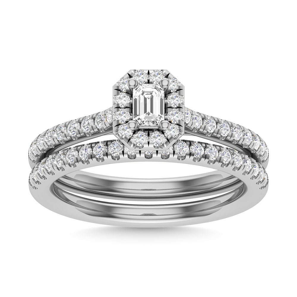 Diamond 3/4 Ct.Tw. Round Cut Bridal Ring In 14K White Gold
