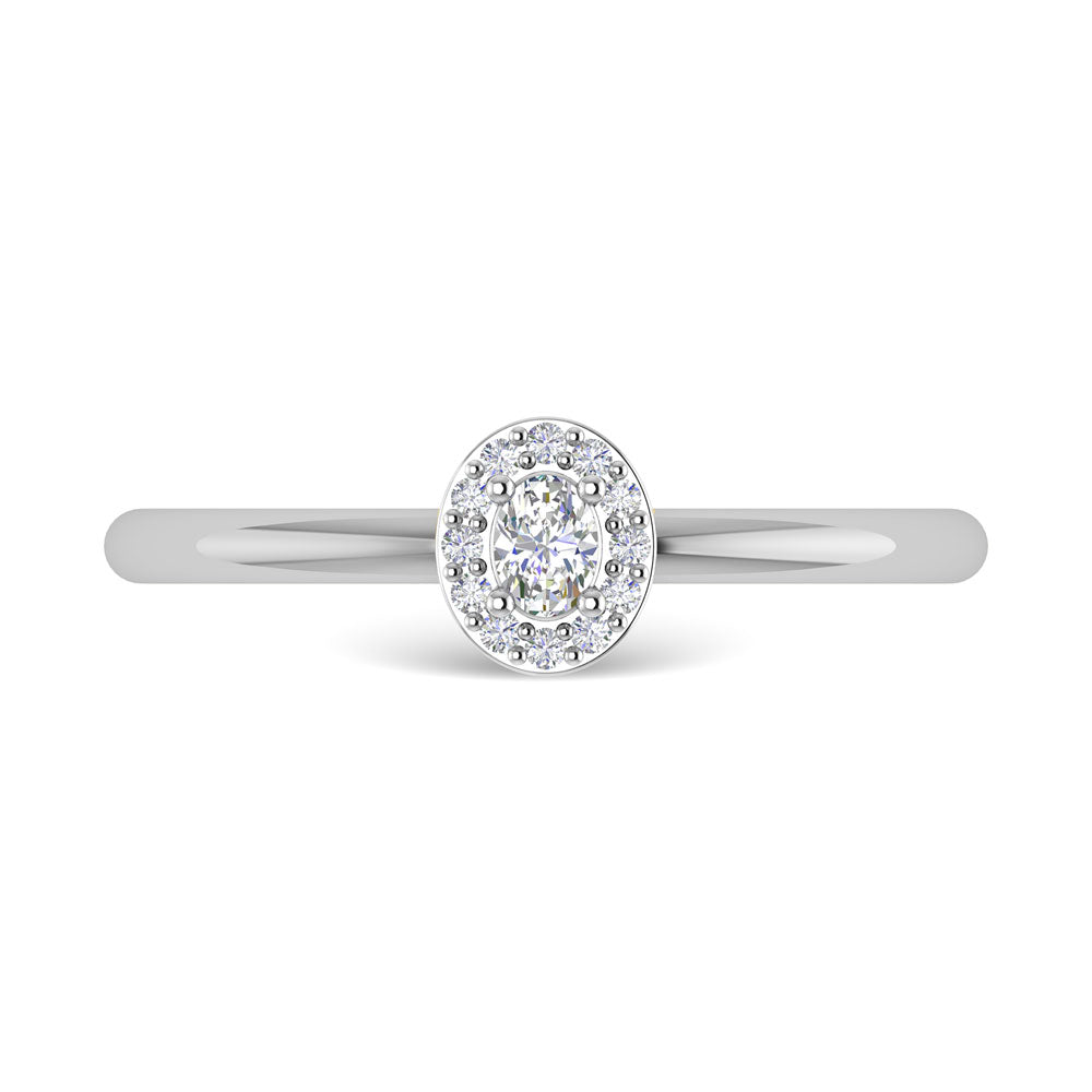 Diamond 1/6 Ct.Tw. Oval Cut Promise Ring In 14K White Gold