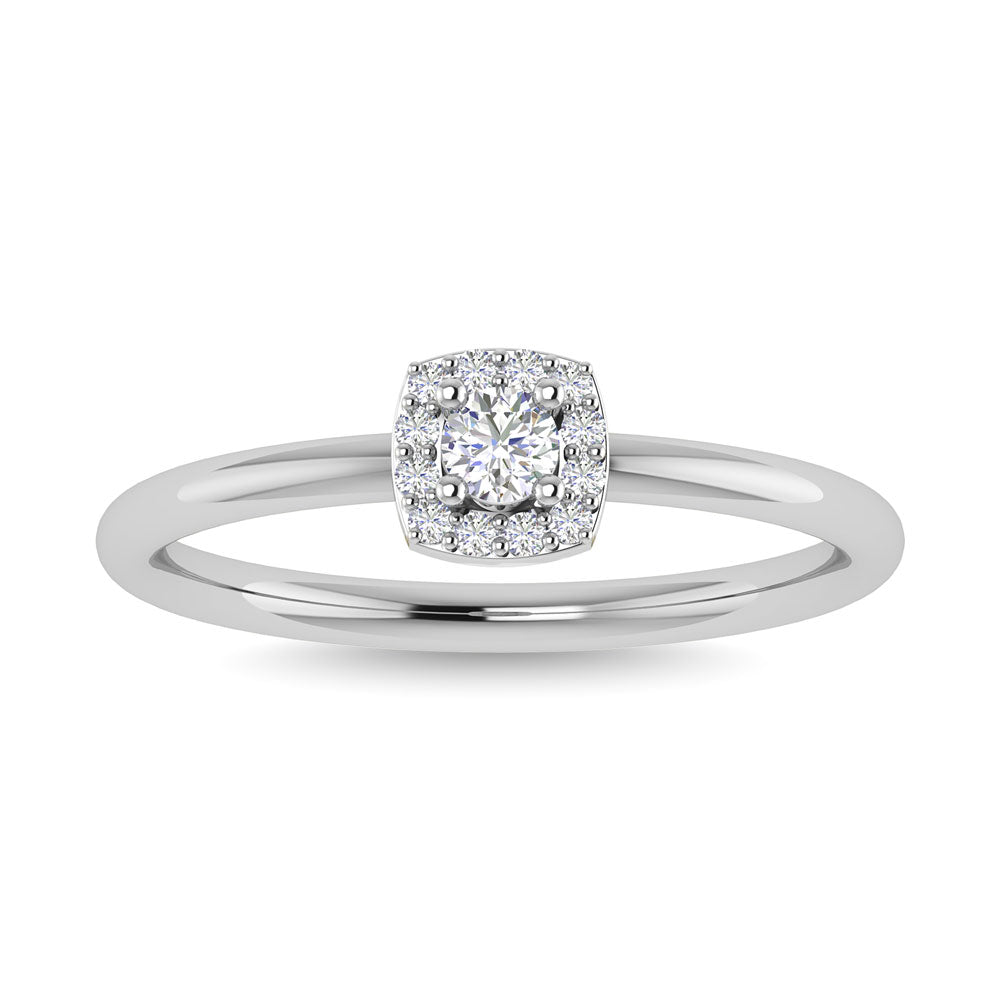 Diamond 1/6 Ct.Tw. Round Cut Promise Ring In 14K White Gold