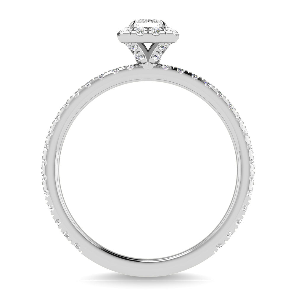 Diamond 3/4 Ct.Tw. Princess Cut Engagement Ring In 14K White Gold