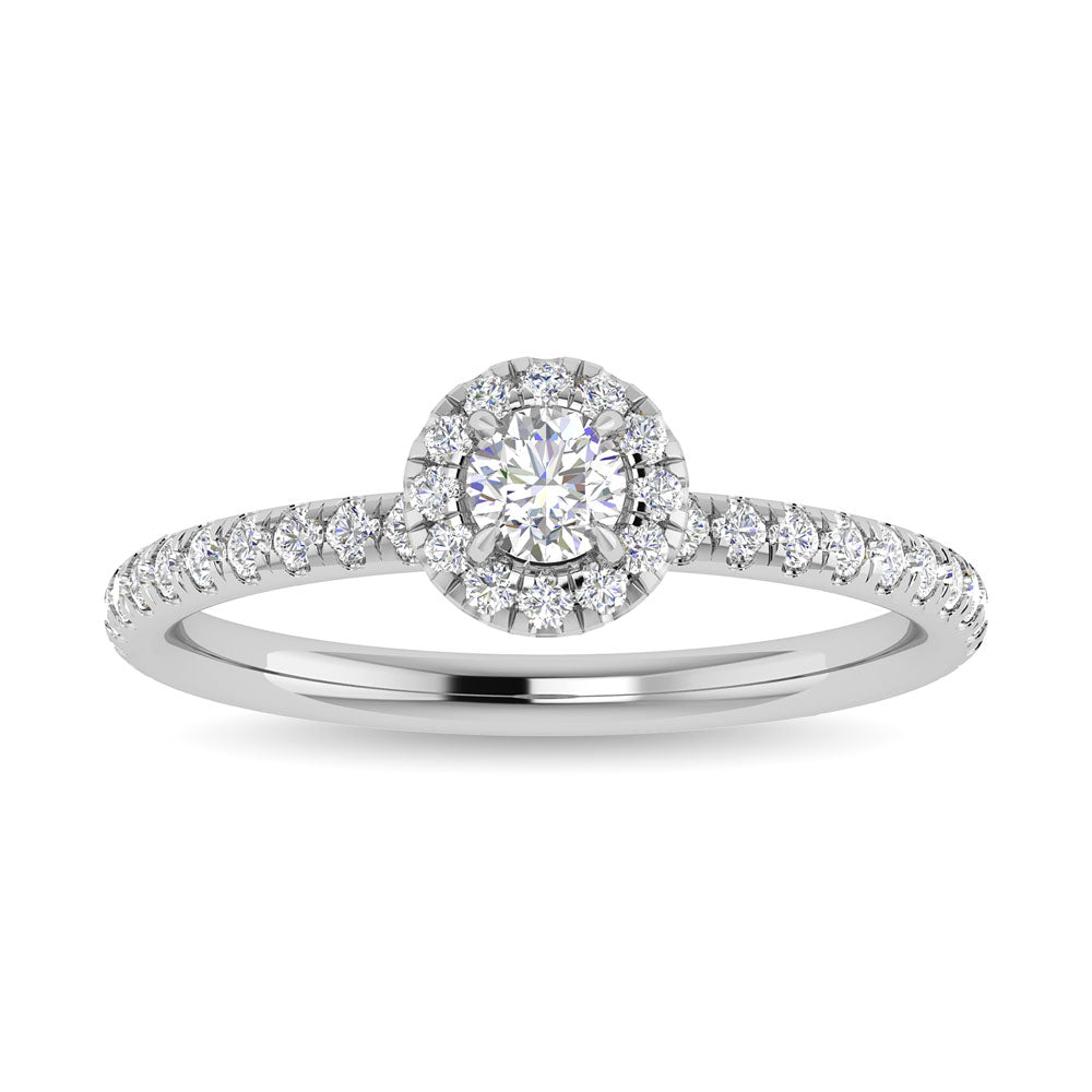 Diamond 3/4 Ct.Tw. Round Cut Engagement Ring In 14K White Gold