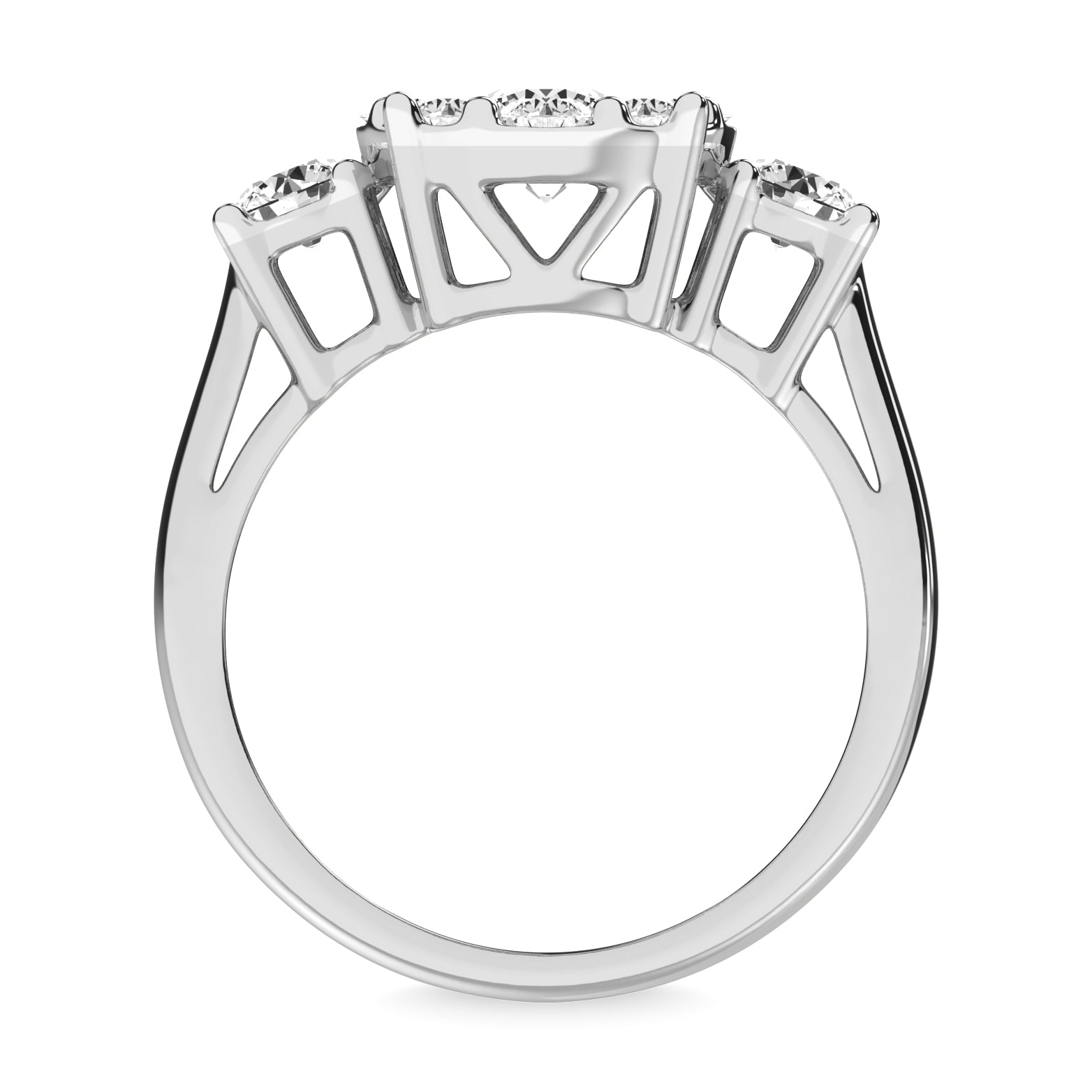Diamond 1 ct tw Heart Three Stone Ring in 14K White Gold