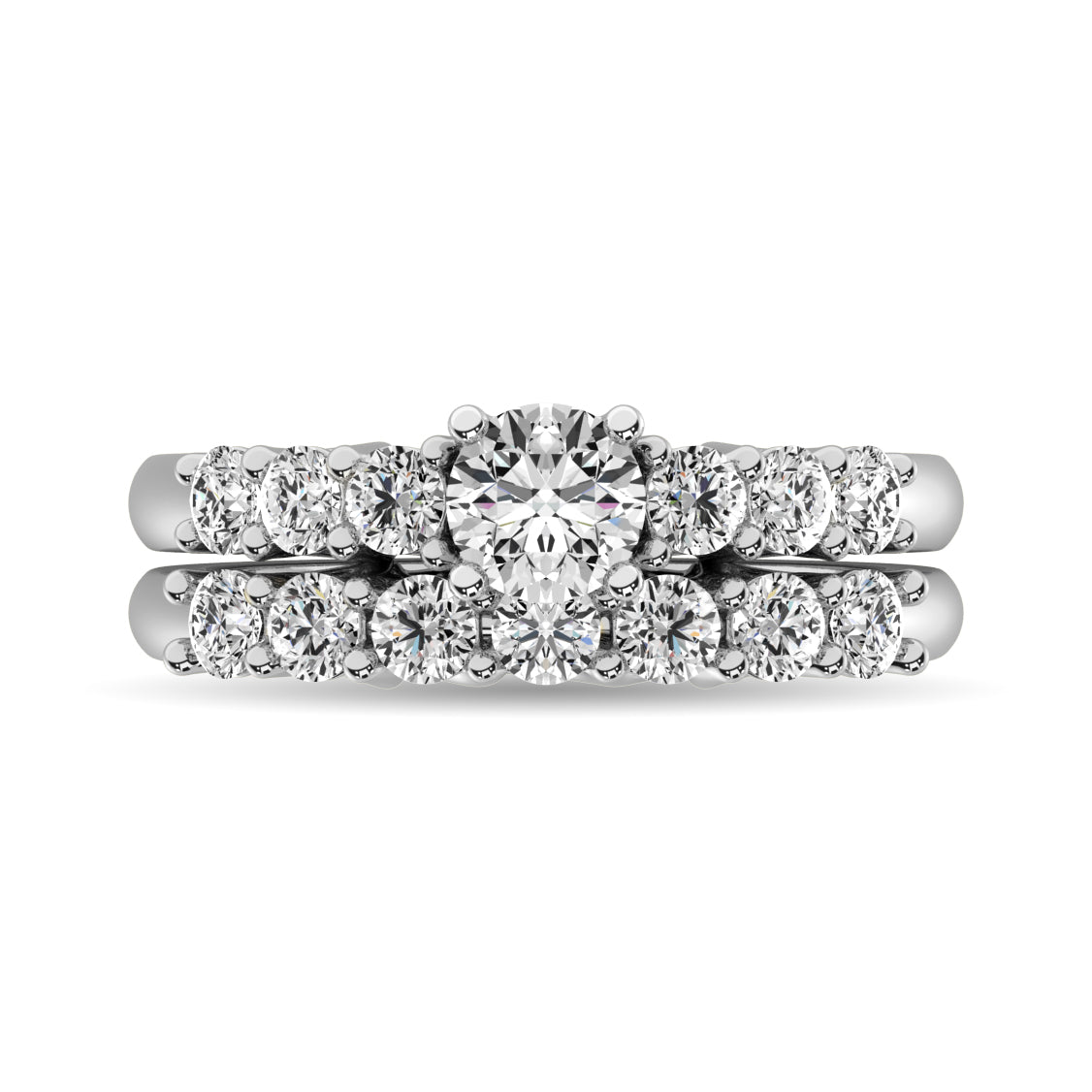 Diamond 1 1/2 ct tw Round Bridal Ring in 14K White Gold
