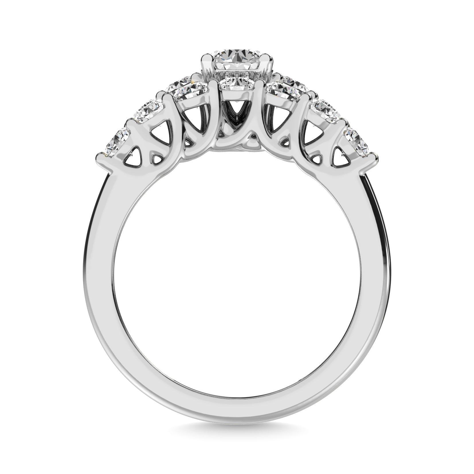 Diamond 1 ct tw Round Bridal Ring in 14K White Gold